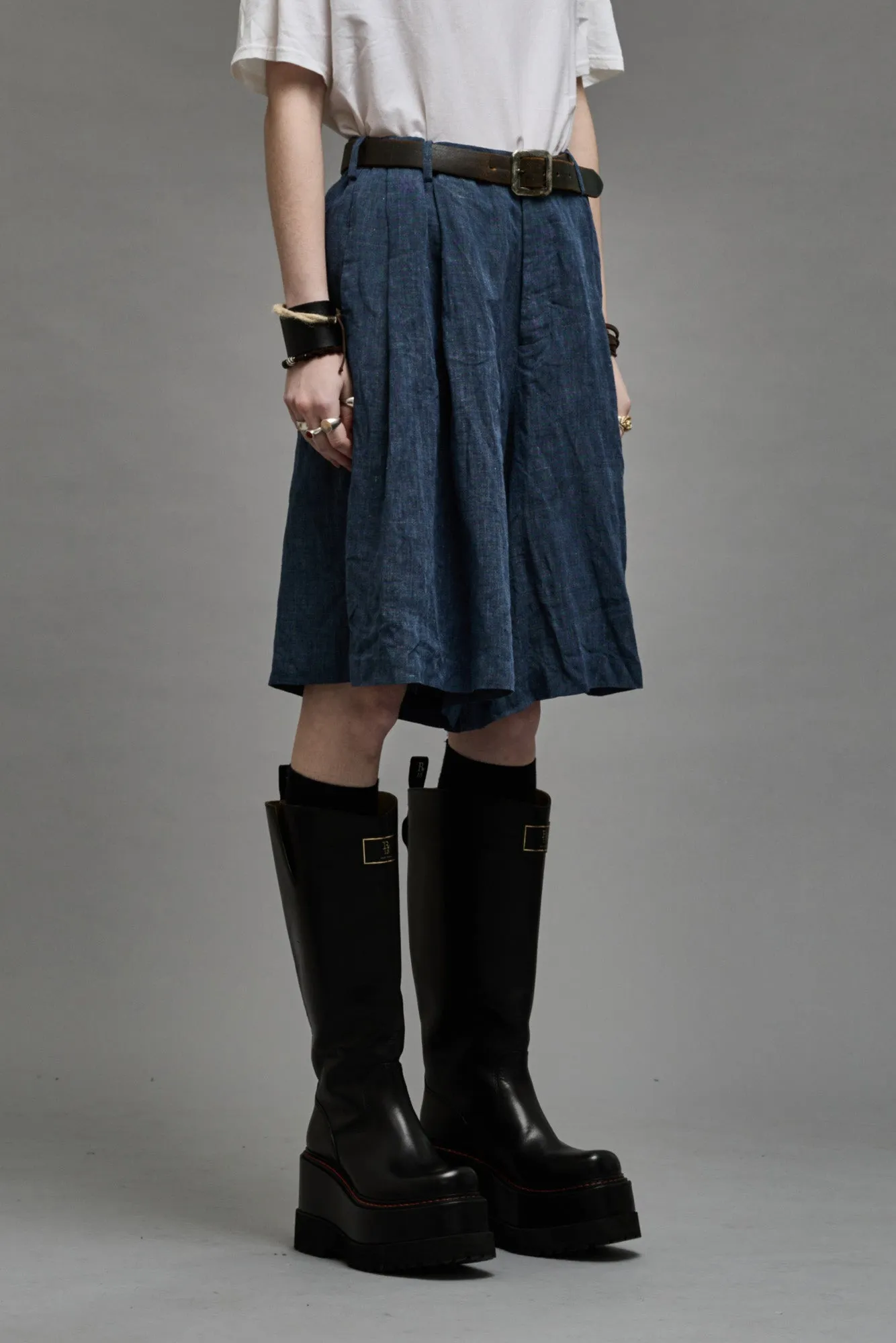 PLEATED CULOTTES - DARK INDIGO sold by R13 product image thumbnail 4