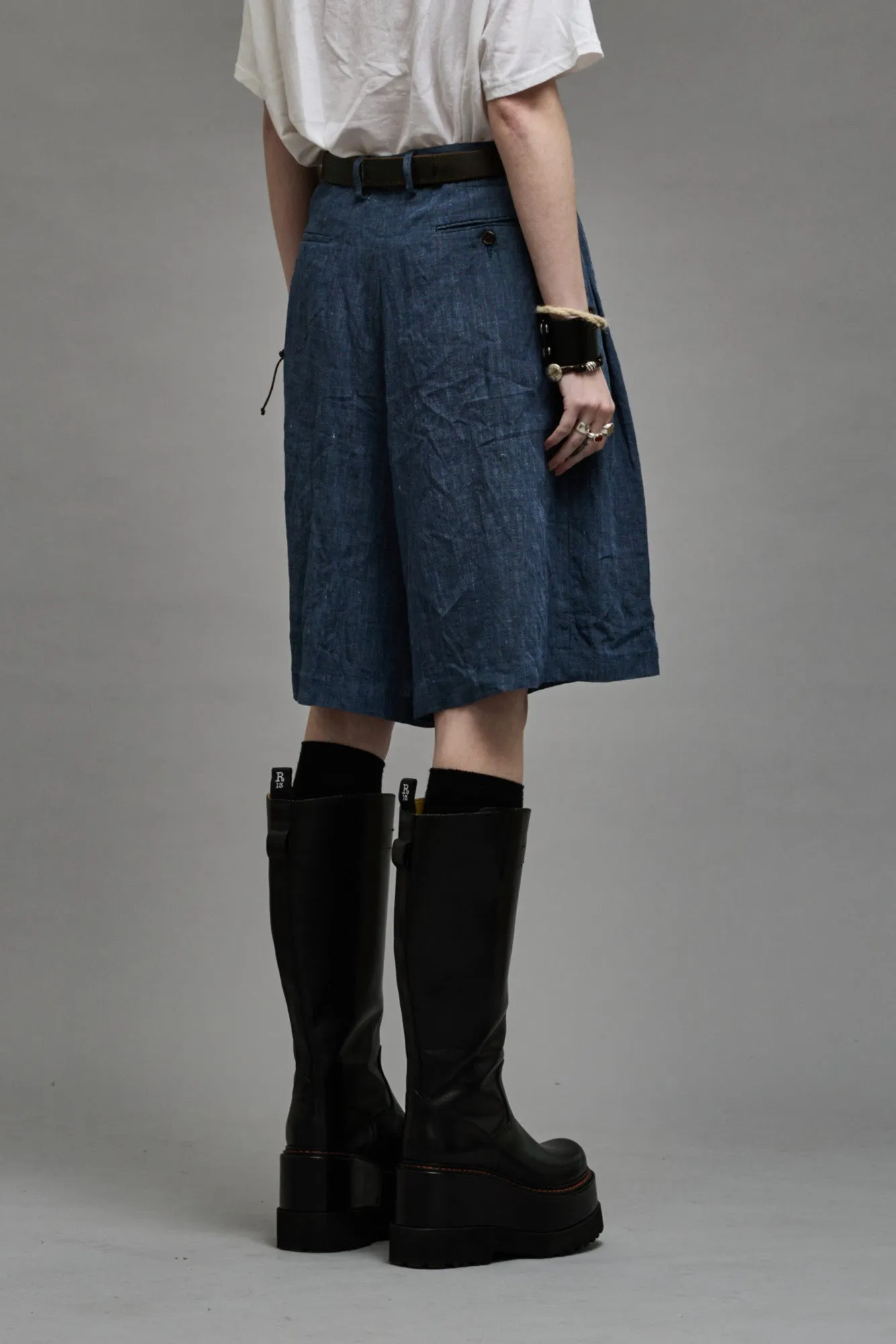 PLEATED CULOTTES - DARK INDIGO sold by R13 product image thumbnail 5