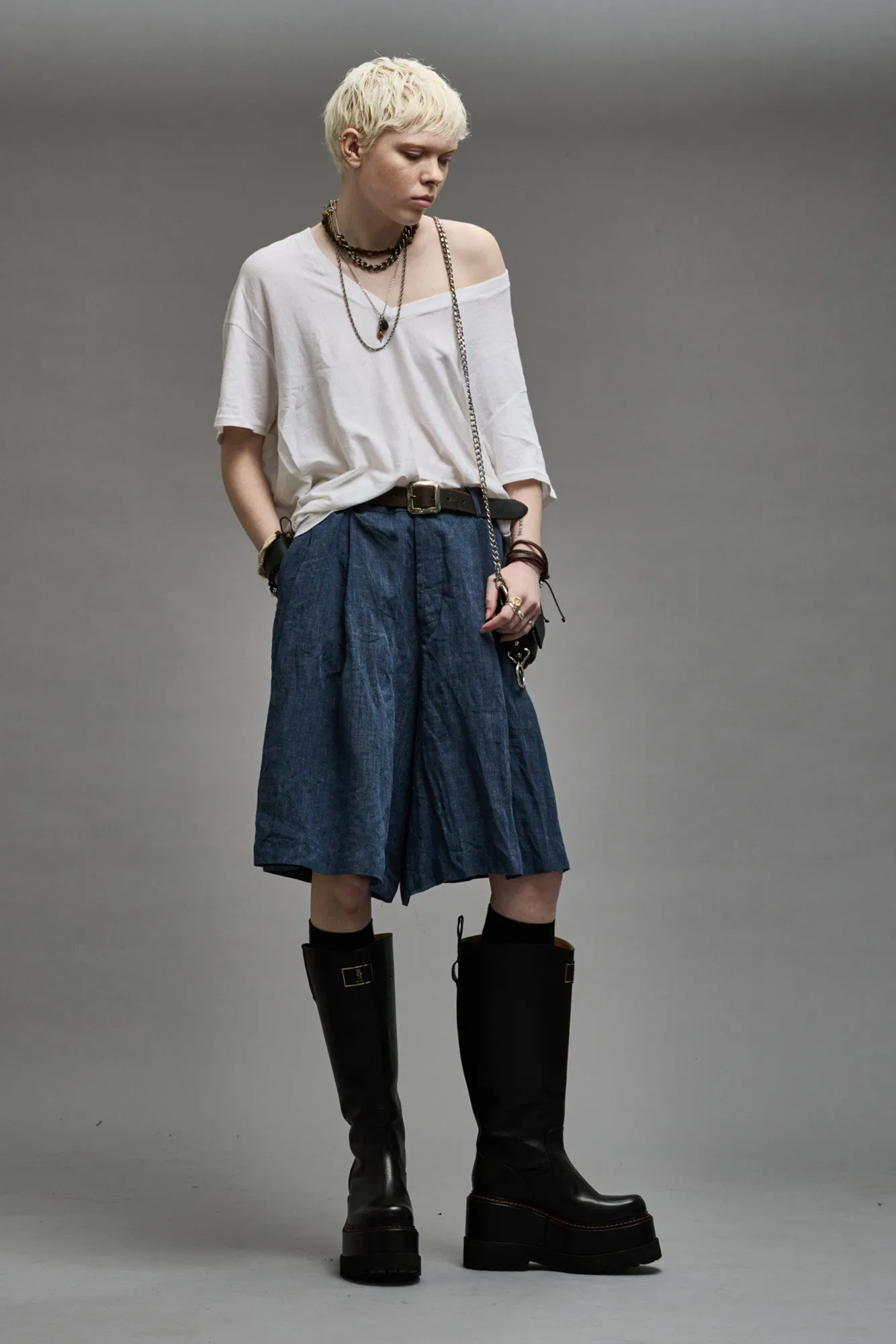 PLEATED CULOTTES - DARK INDIGO sold by R13 product image thumbnail 2