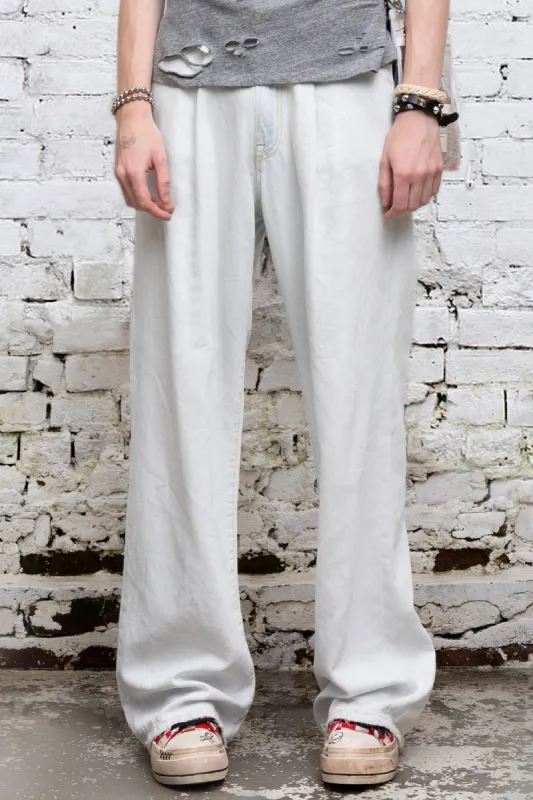 DAMON PLEATED JEAN - KINNEY LINEN INDIGO sold by R13