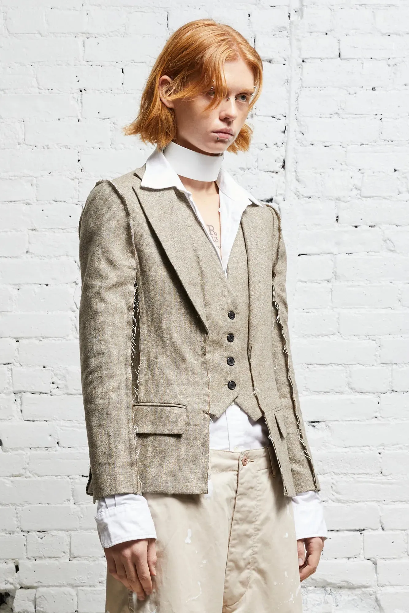 FLAT SLEEVE BLAZER - OATMEAL sold by R13 product image thumbnail 4