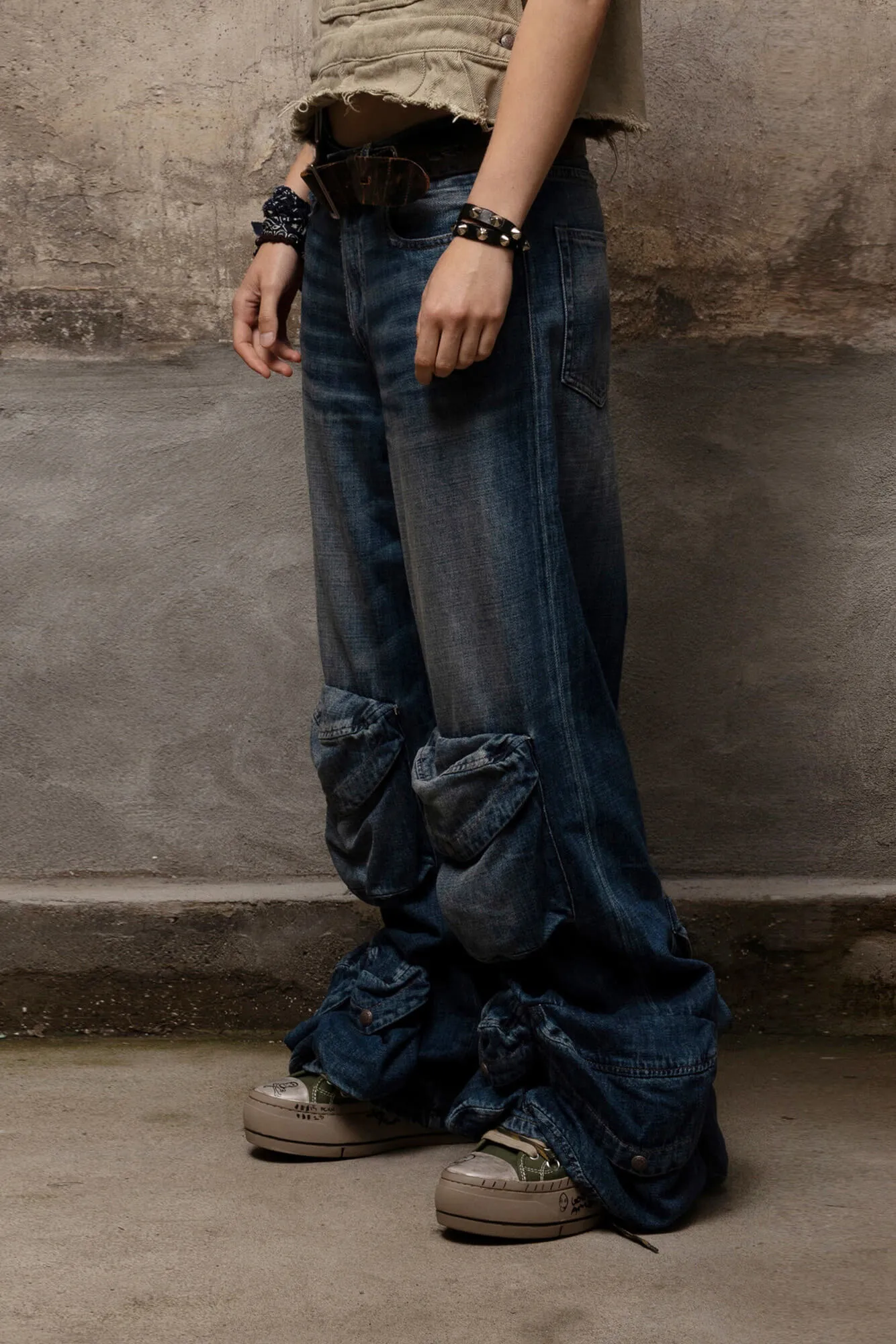 MULTIPOCKET UTILITY JEAN - DANE INDIGO sold by R13