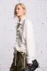 SHIRRED BOYFRIEND SHIRT - WHITE - WHITE sold by R13