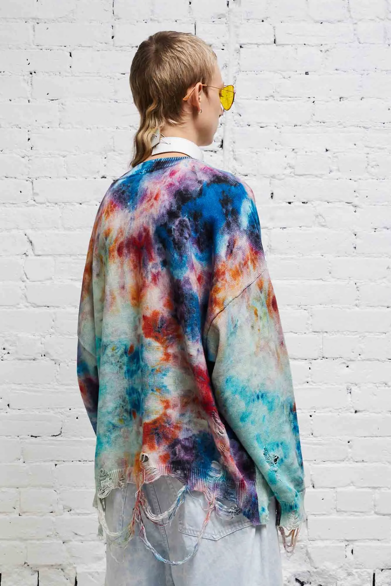 DESTROYED OVERSIZED PULLOVER - PRINTED TIE-DYE sold by R13 product image thumbnail 4