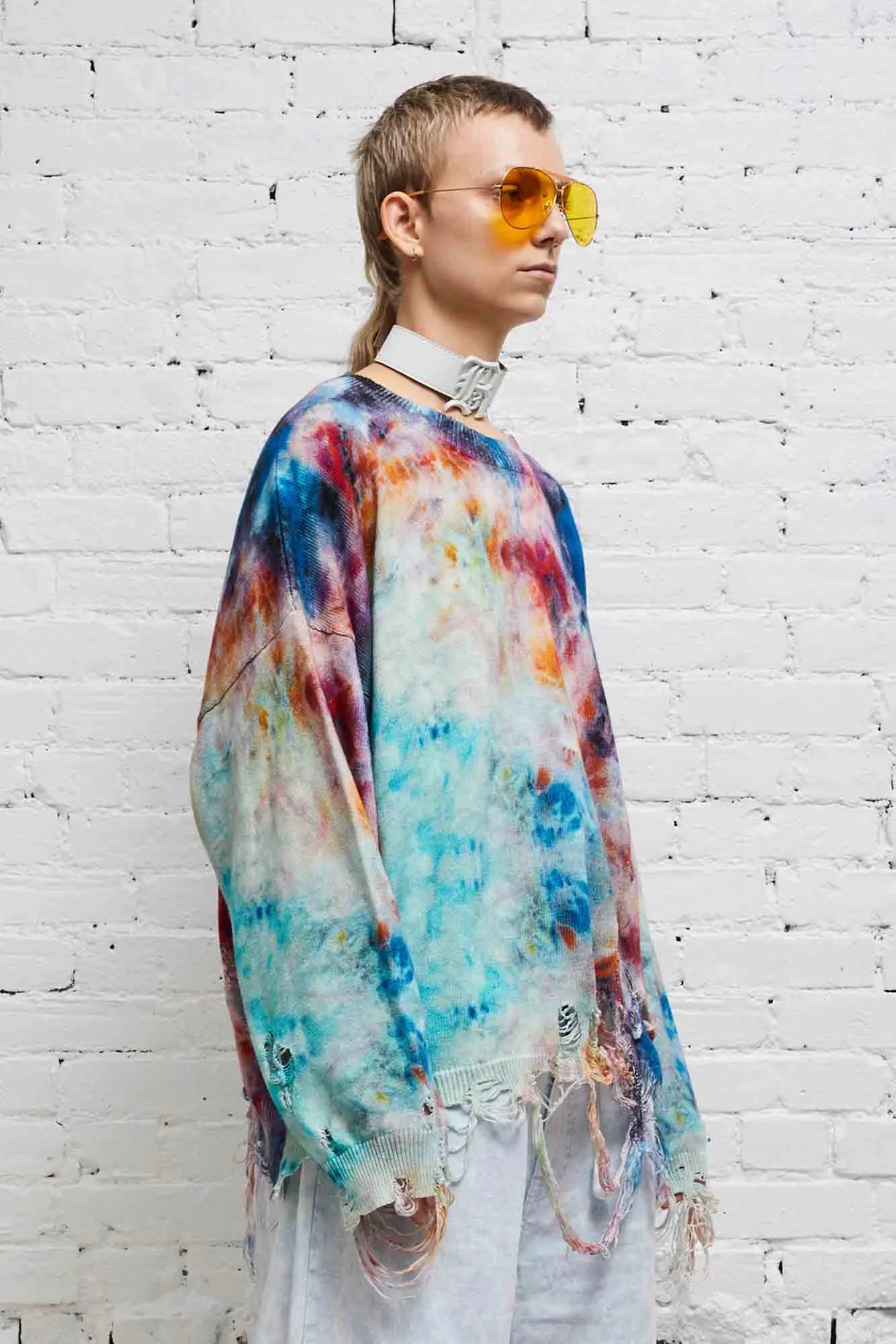 DESTROYED OVERSIZED PULLOVER - PRINTED TIE-DYE sold by R13 product image thumbnail 3