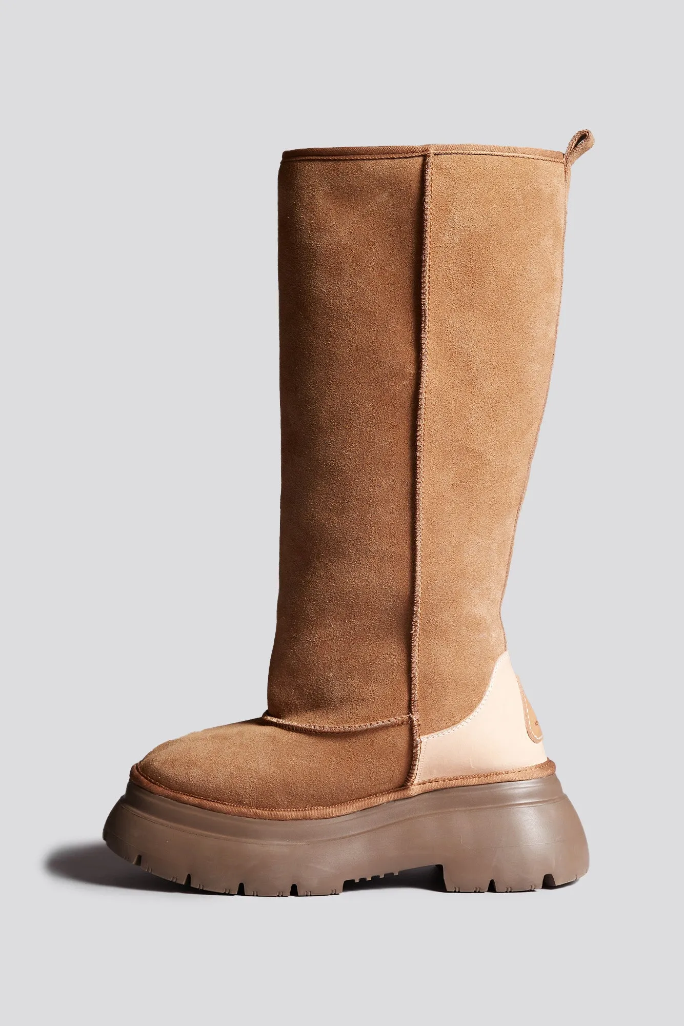 TALL CHUNKY SHEARLING BOOT - LIGHT BROWN sold by R13 product image thumbnail 4
