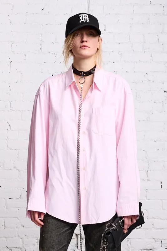 LONG SLEEVE BUTTON-UP - LIGHT PINK sold by R13