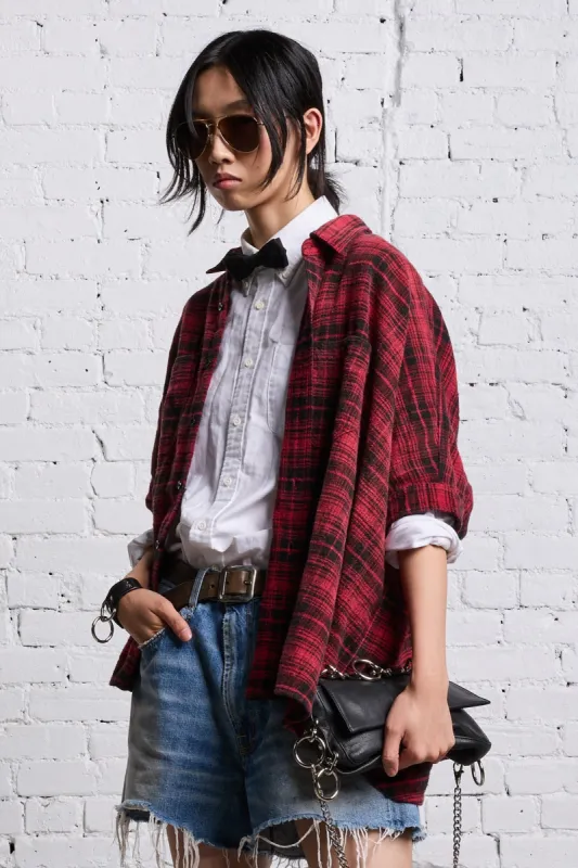 OVERSIZED RELAXED SHIRT - RED AND BLACK sold by R13