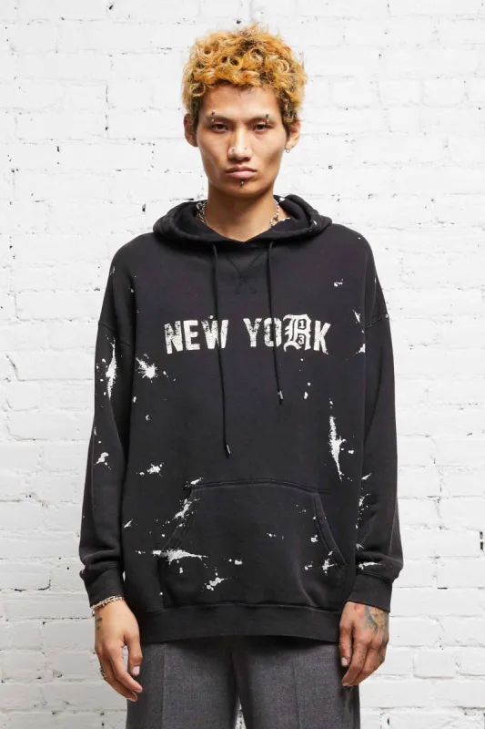 R13 NEW YORK HOODIE - ACID BLACK made by R13