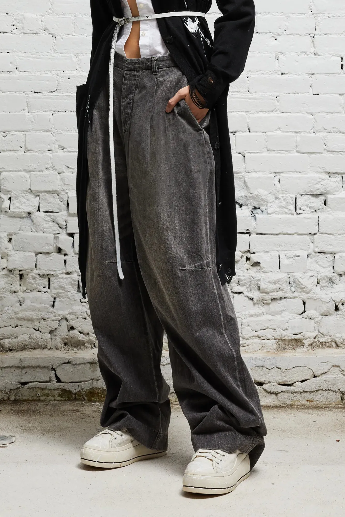 WAYNE DENIM TROUSER - KANE BLACK sold by R13