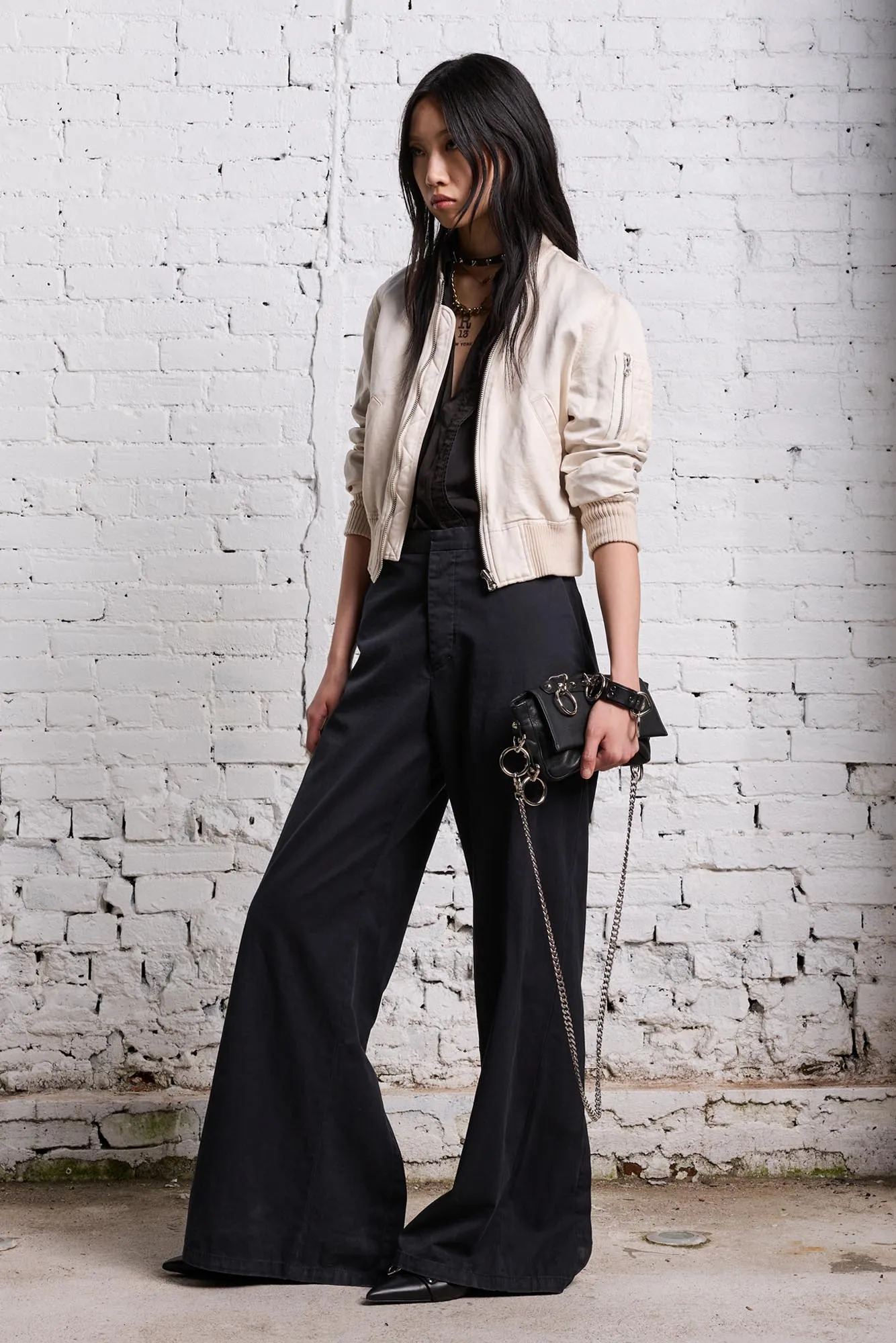 SHRUNKEN FLIGHT BOMBER - OYSTER sold by R13 product image thumbnail 2