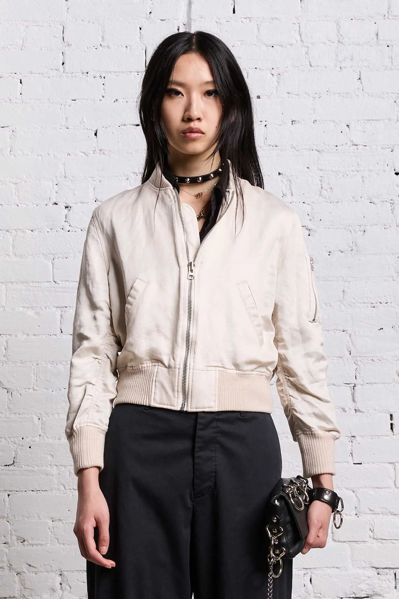 SHRUNKEN FLIGHT BOMBER - OYSTER sold by R13 product image thumbnail 3