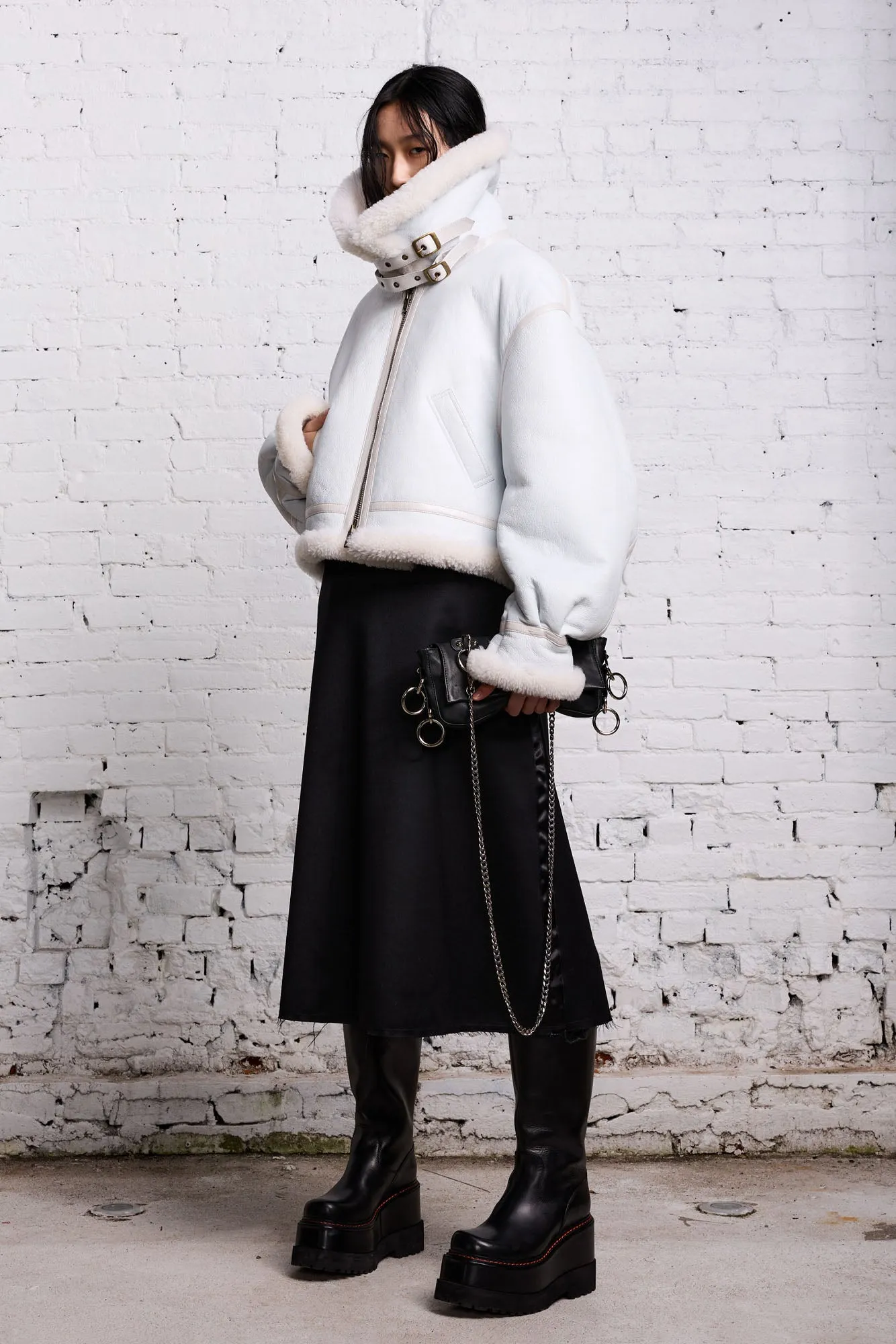 SHEARLING AVIATOR - WHITE sold by R13 product image thumbnail 2