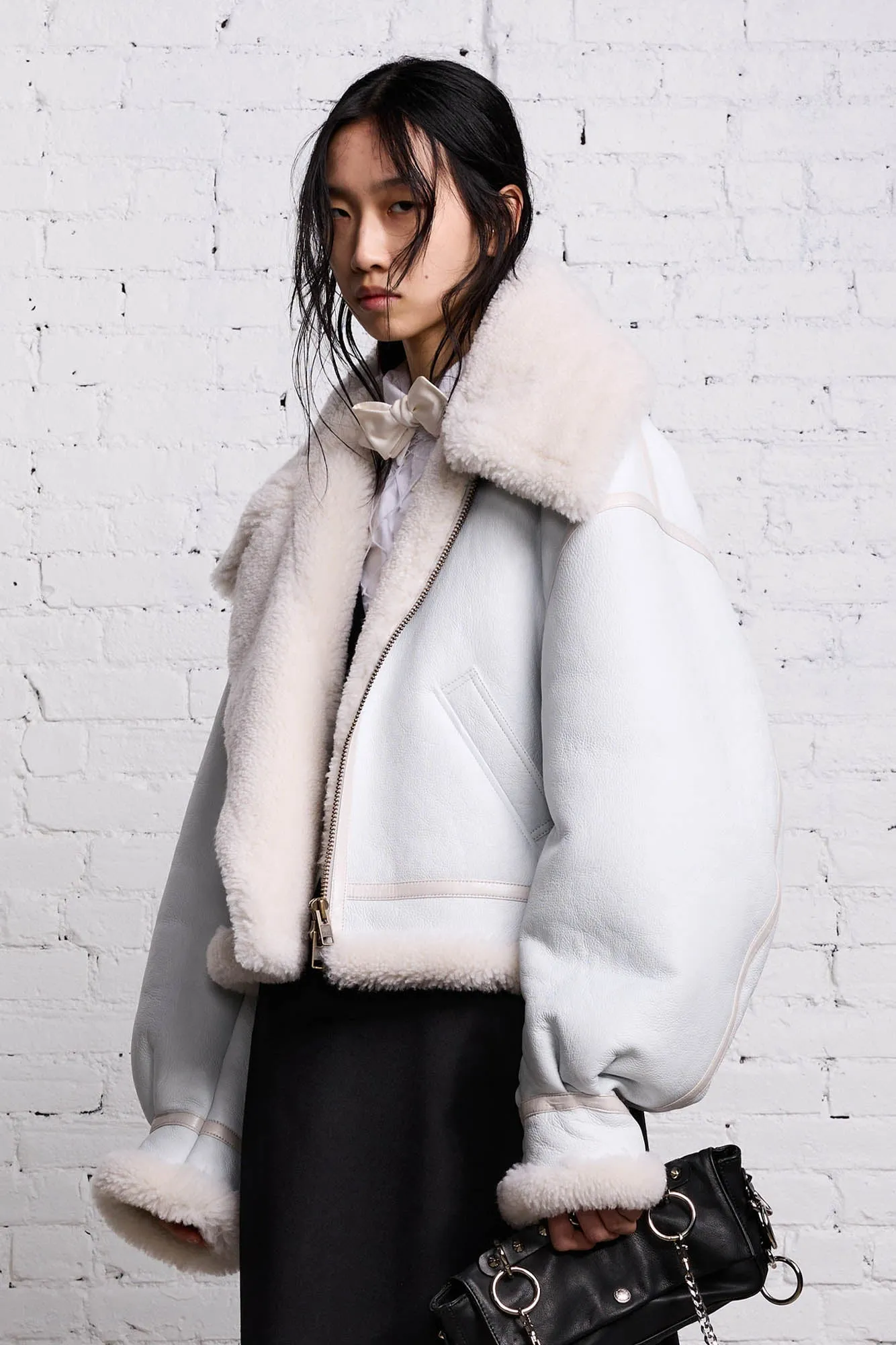 SHEARLING AVIATOR - WHITE sold by R13 product image thumbnail 4