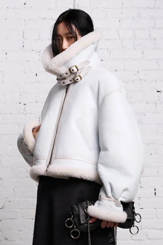 SHEARLING AVIATOR - WHITE sold by R13