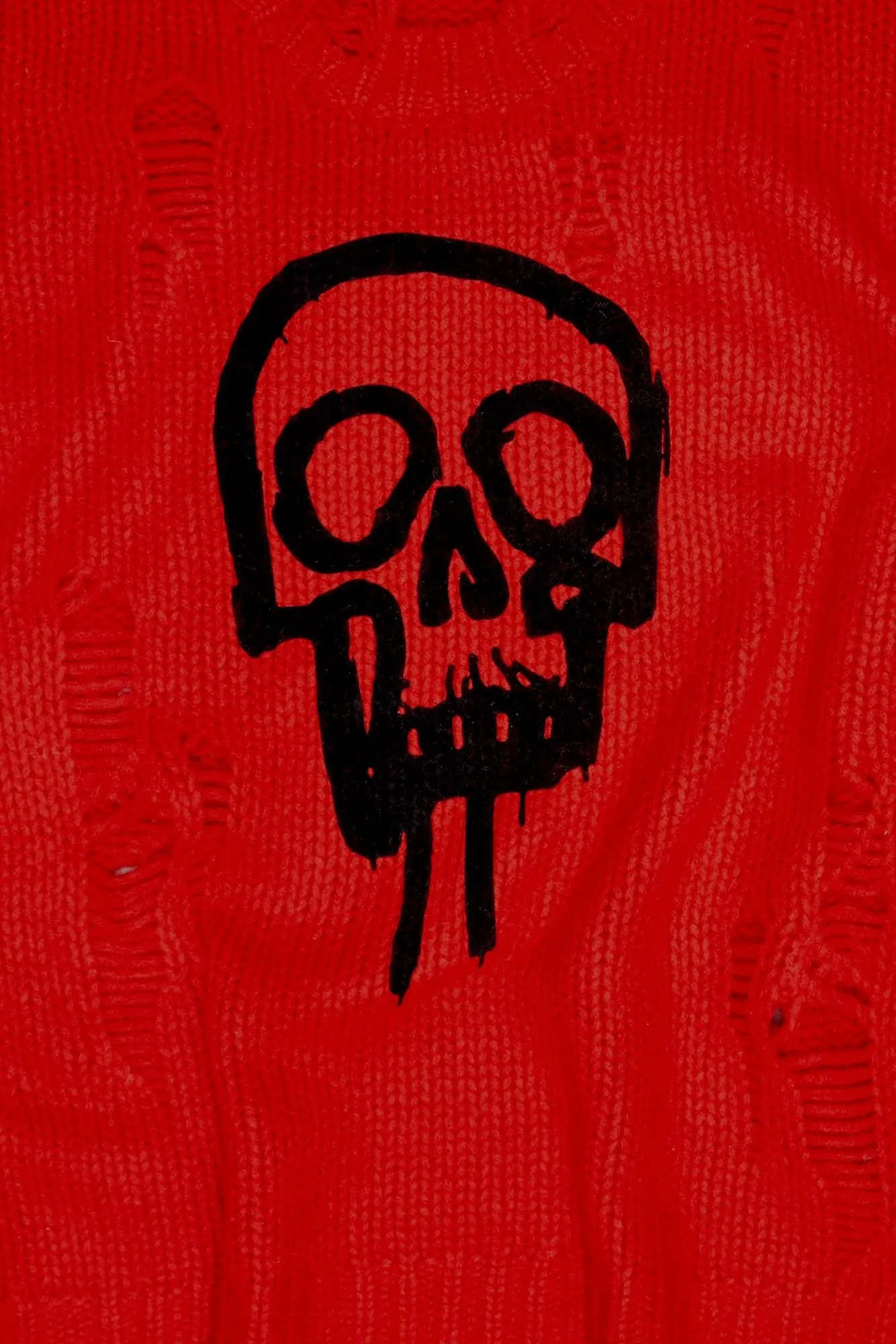 SKULL DRIP SWEATER - BRIGHT RED sold by R13 product image thumbnail 3