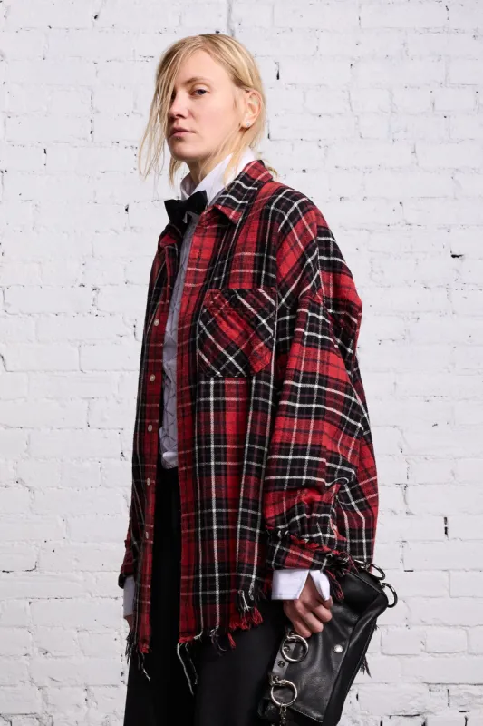 RELAXED WORKSHIRT - RED AND BLACK sold by R13