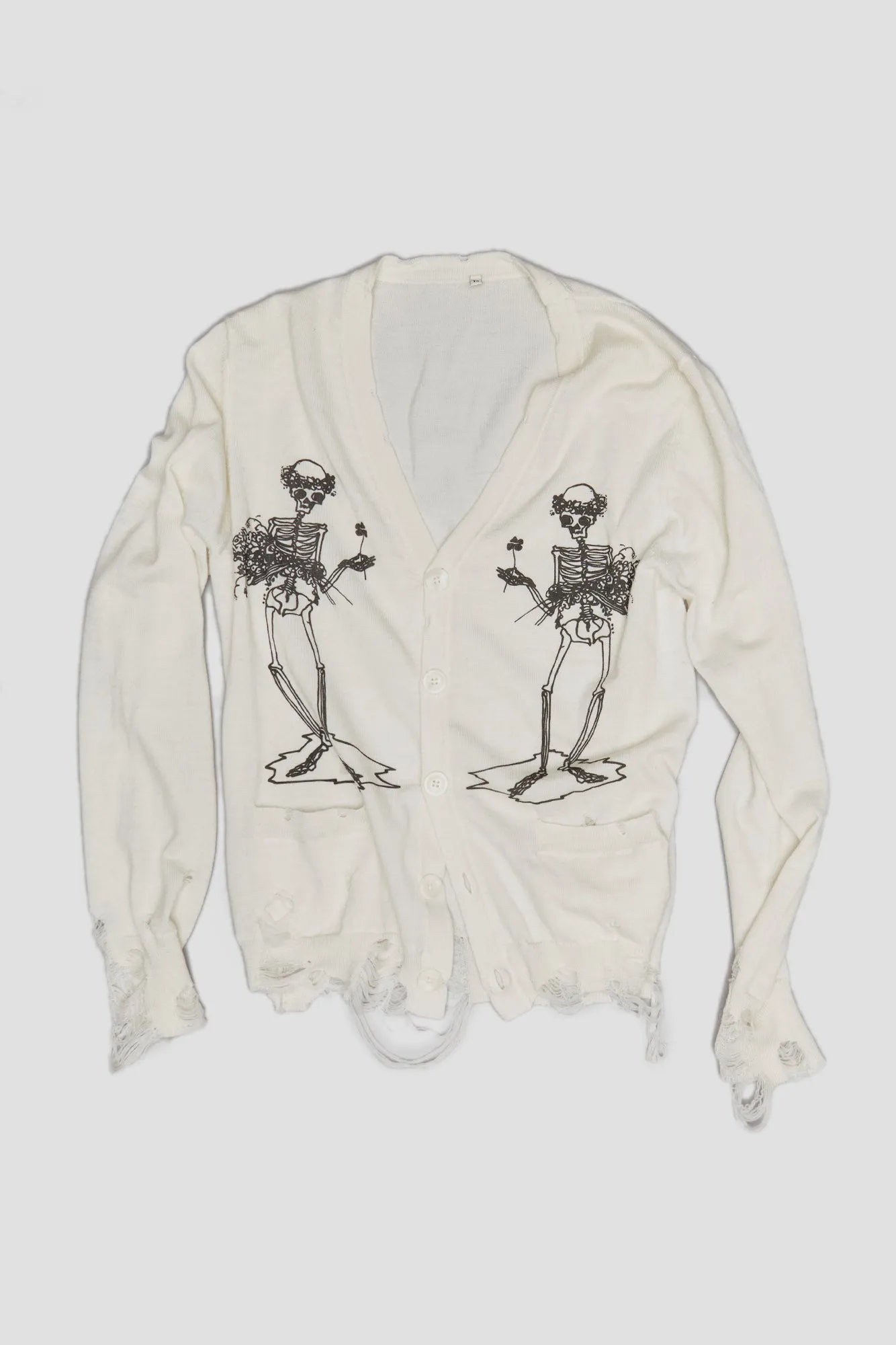 SKELETAL CARDIGAN - WHITE sold by R13 product image thumbnail 2