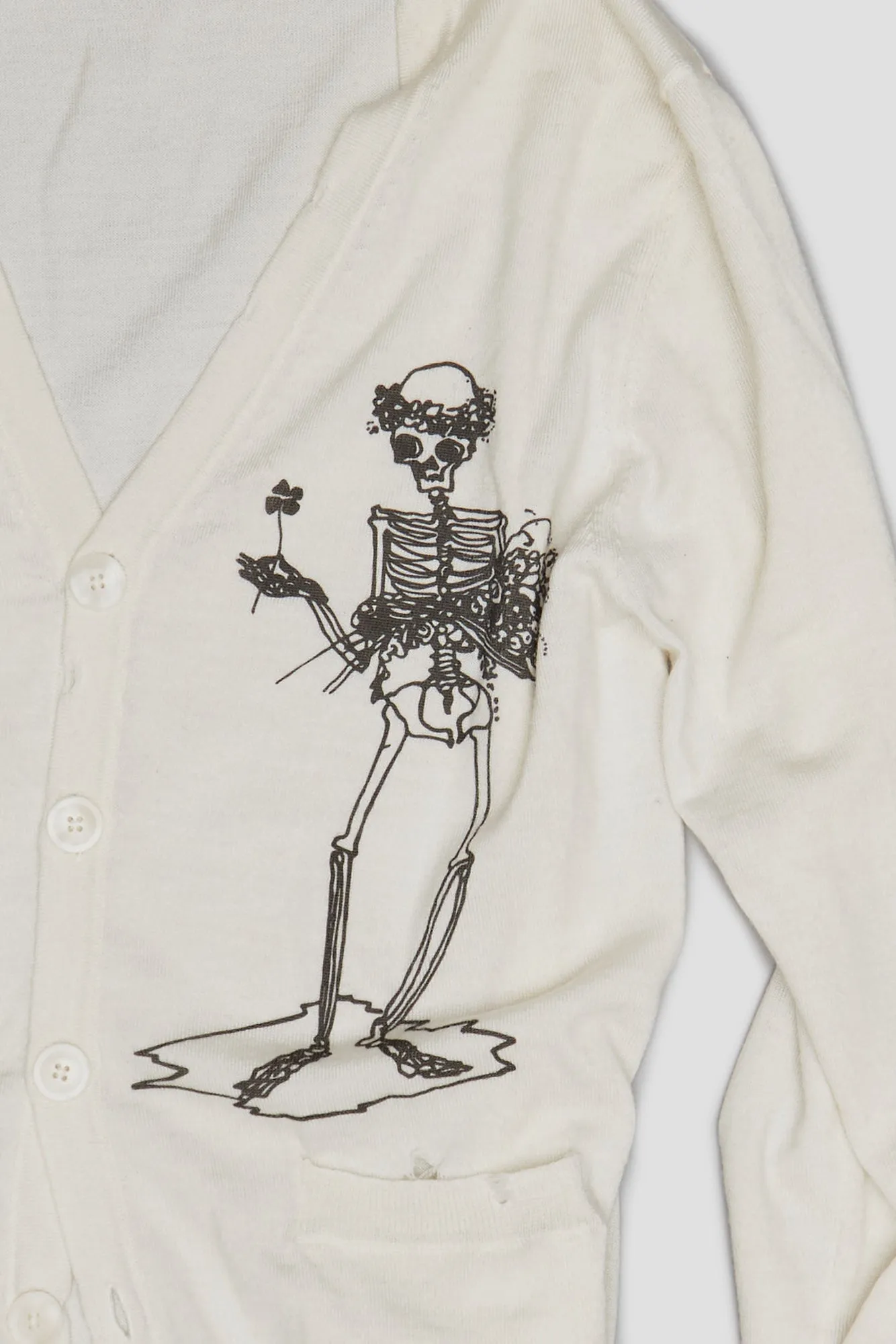 SKELETAL CARDIGAN - WHITE sold by R13 product image thumbnail 3