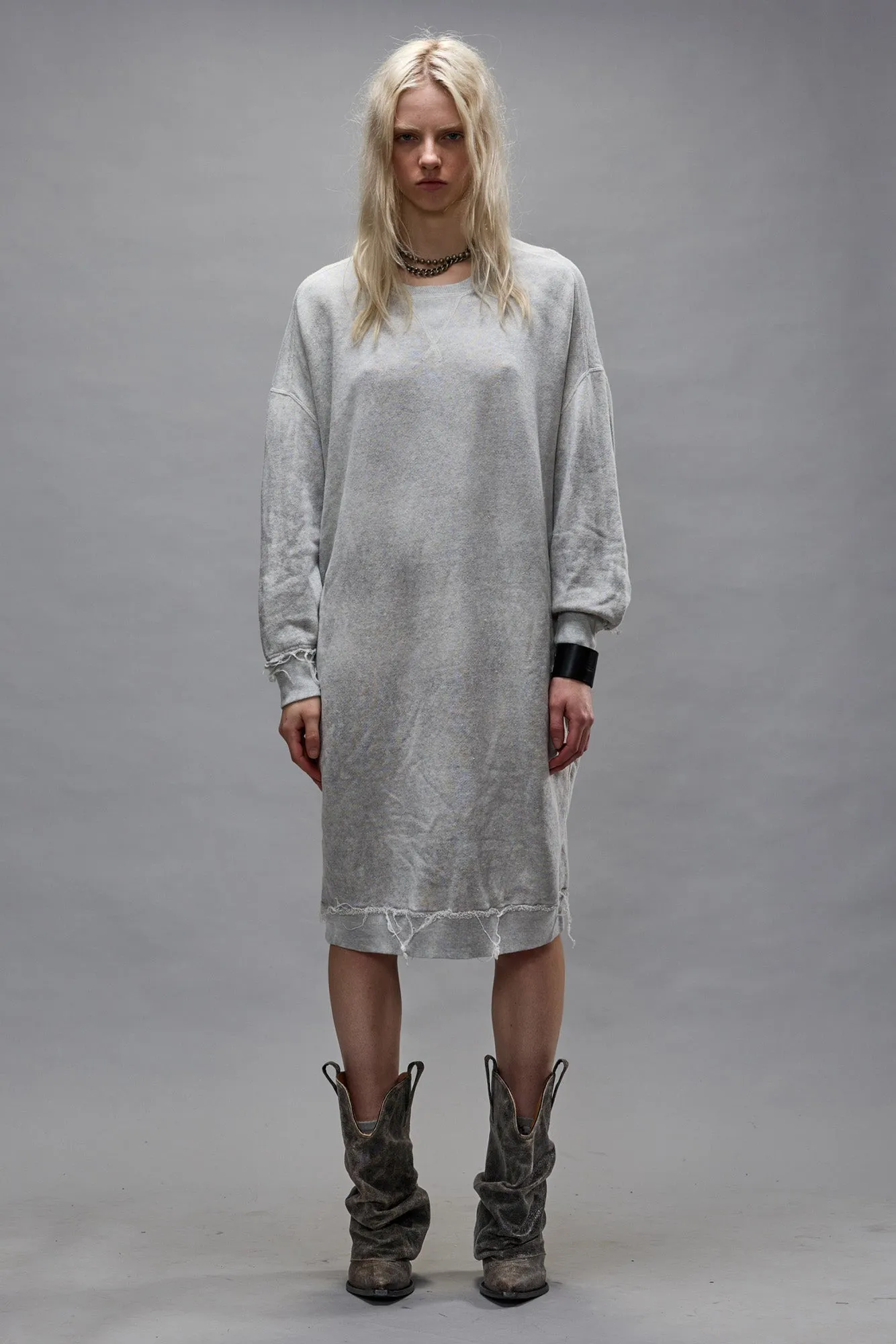 GRUNGE SWEATSHIRT DRESS - HEATHER GREY sold by R13 product image thumbnail 2