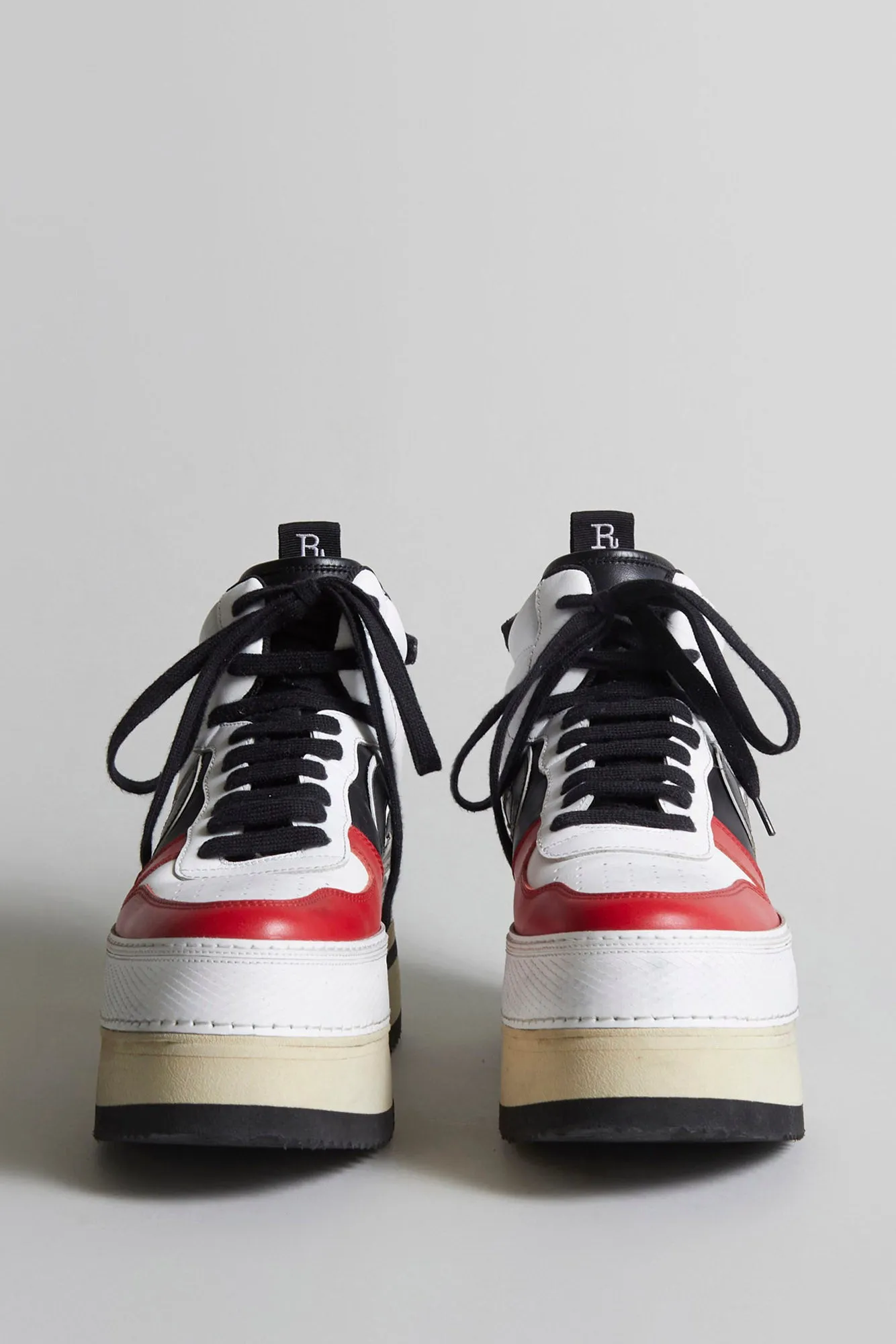 RIOT LEATHER HIGH TOP - SKATE WHITE AND RED sold by R13 product image thumbnail 3