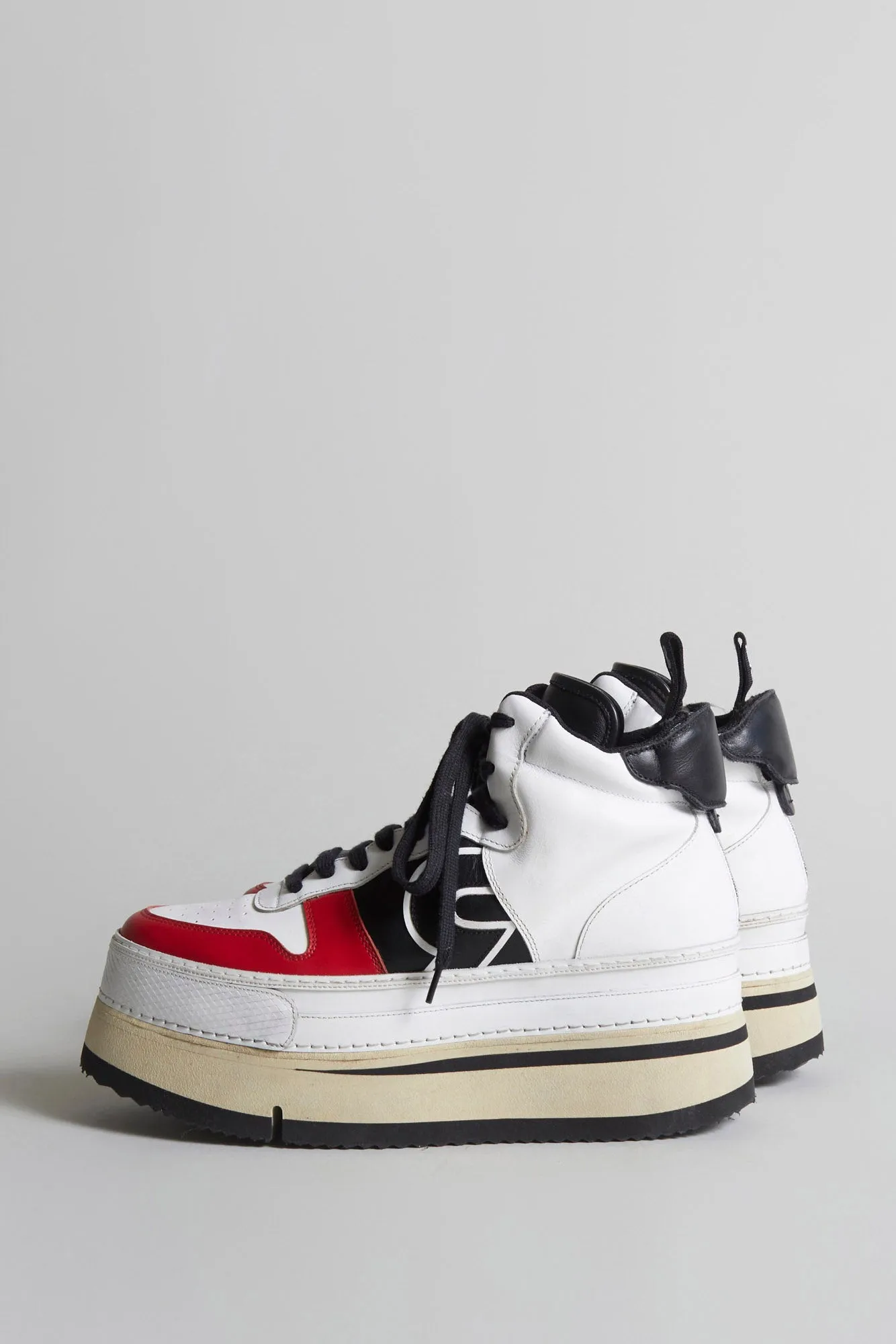 RIOT LEATHER HIGH TOP - SKATE WHITE AND RED sold by R13 product image thumbnail 2