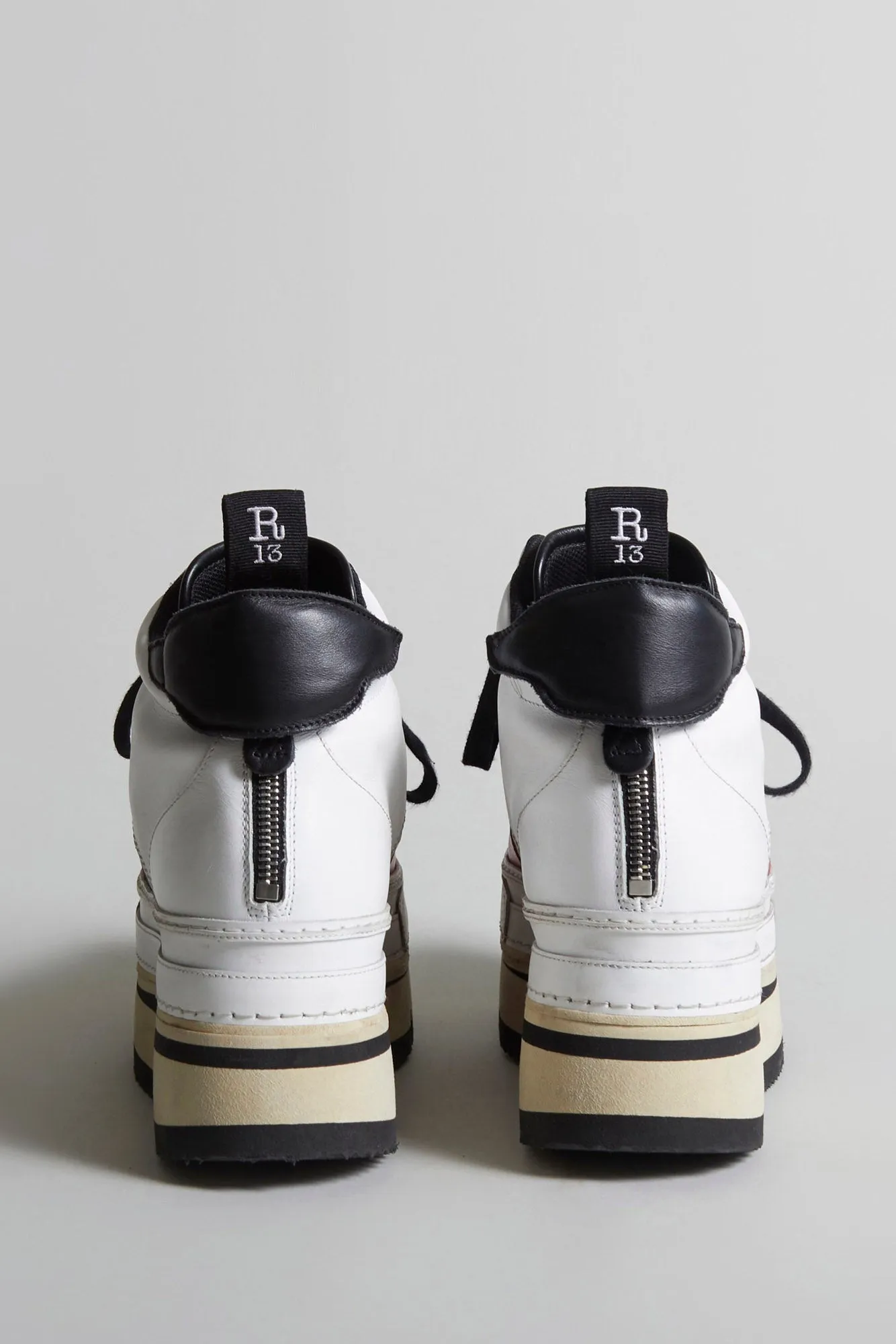 RIOT LEATHER HIGH TOP - SKATE WHITE AND RED sold by R13 product image thumbnail 4