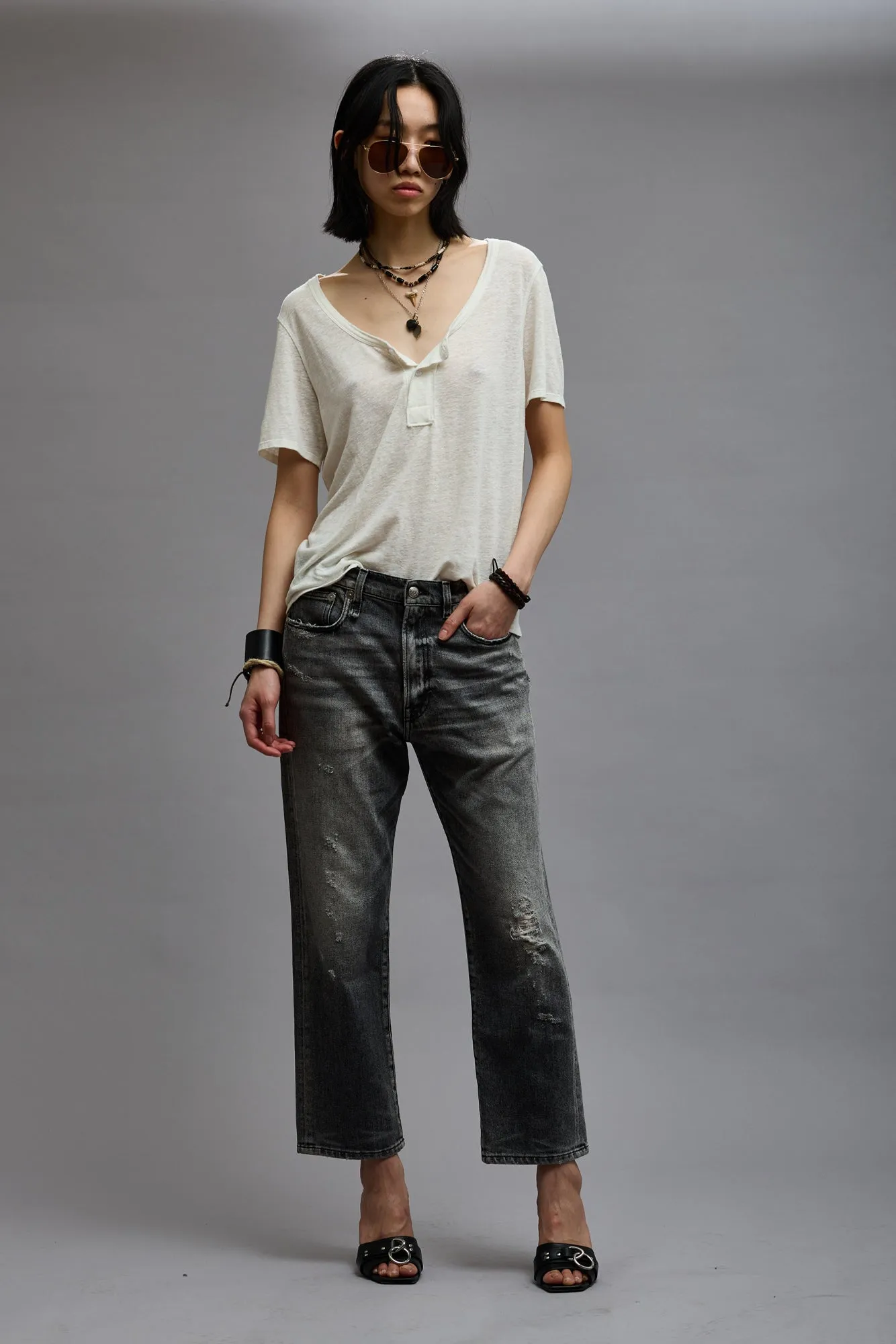 BOYFRIEND JEAN - VINTAGE GREY sold by R13 product image thumbnail 2