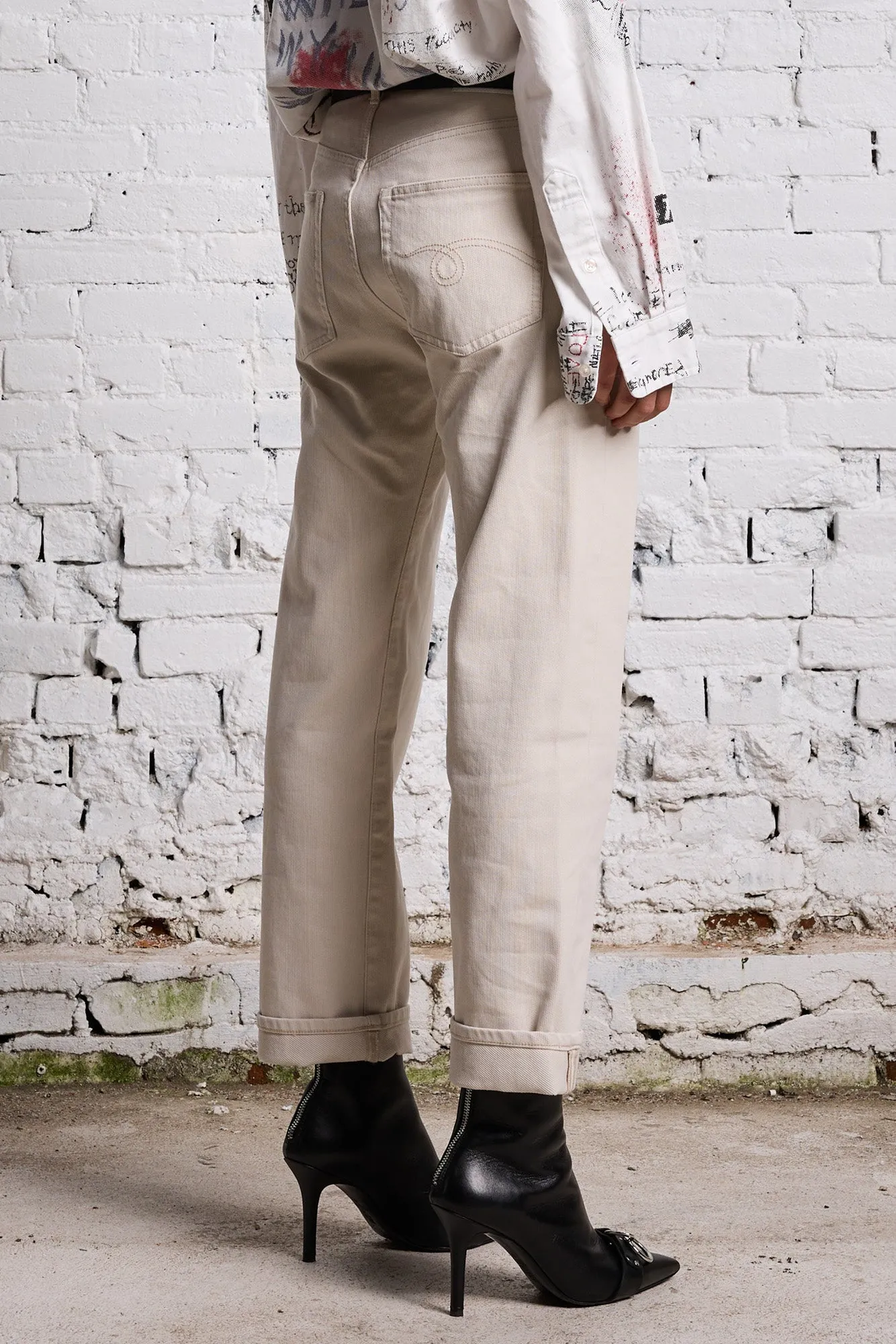 BOYFRIEND JEAN - ECRU BEDFORD CORD sold by R13 product image thumbnail 4