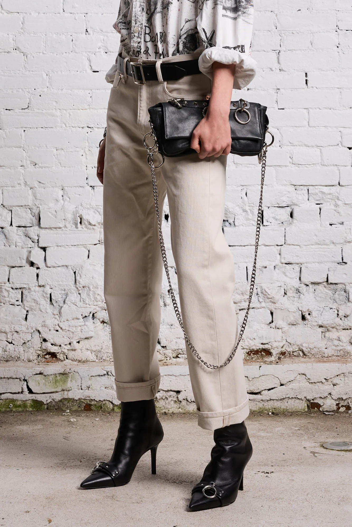 BOYFRIEND JEAN - ECRU BEDFORD CORD sold by R13