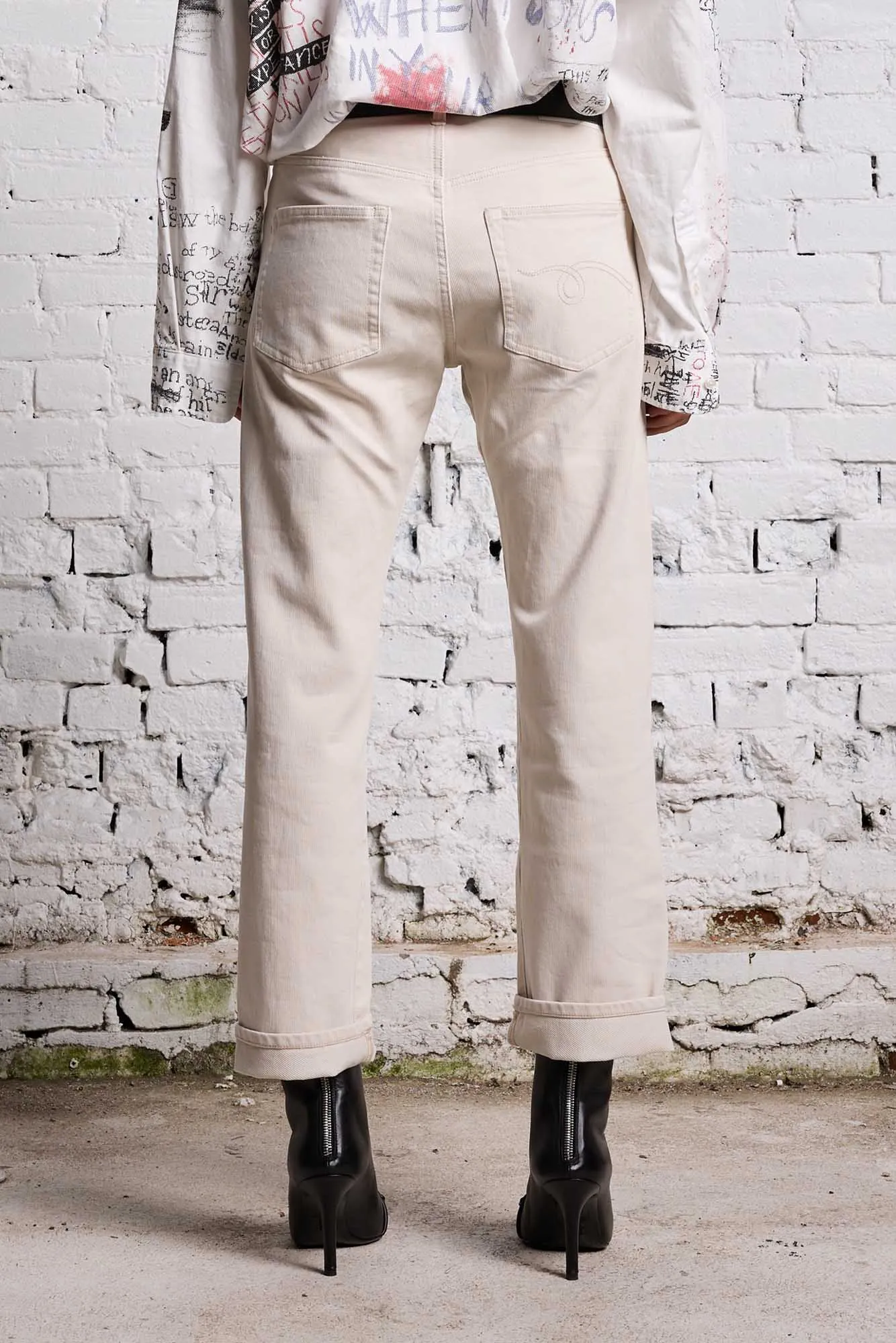 BOYFRIEND JEAN - ECRU BEDFORD CORD sold by R13 product image thumbnail 5