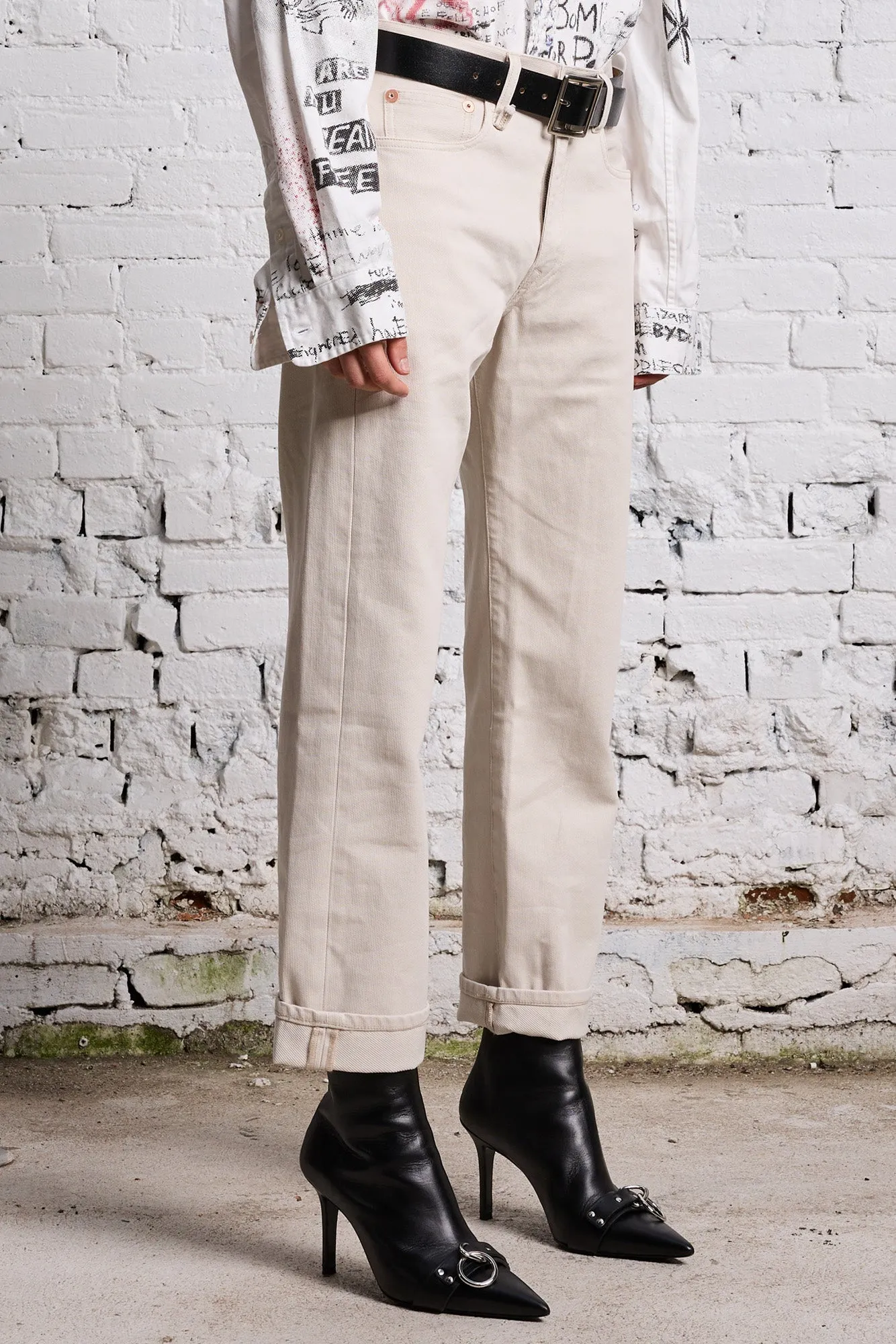 BOYFRIEND JEAN - ECRU BEDFORD CORD sold by R13 product image thumbnail 3