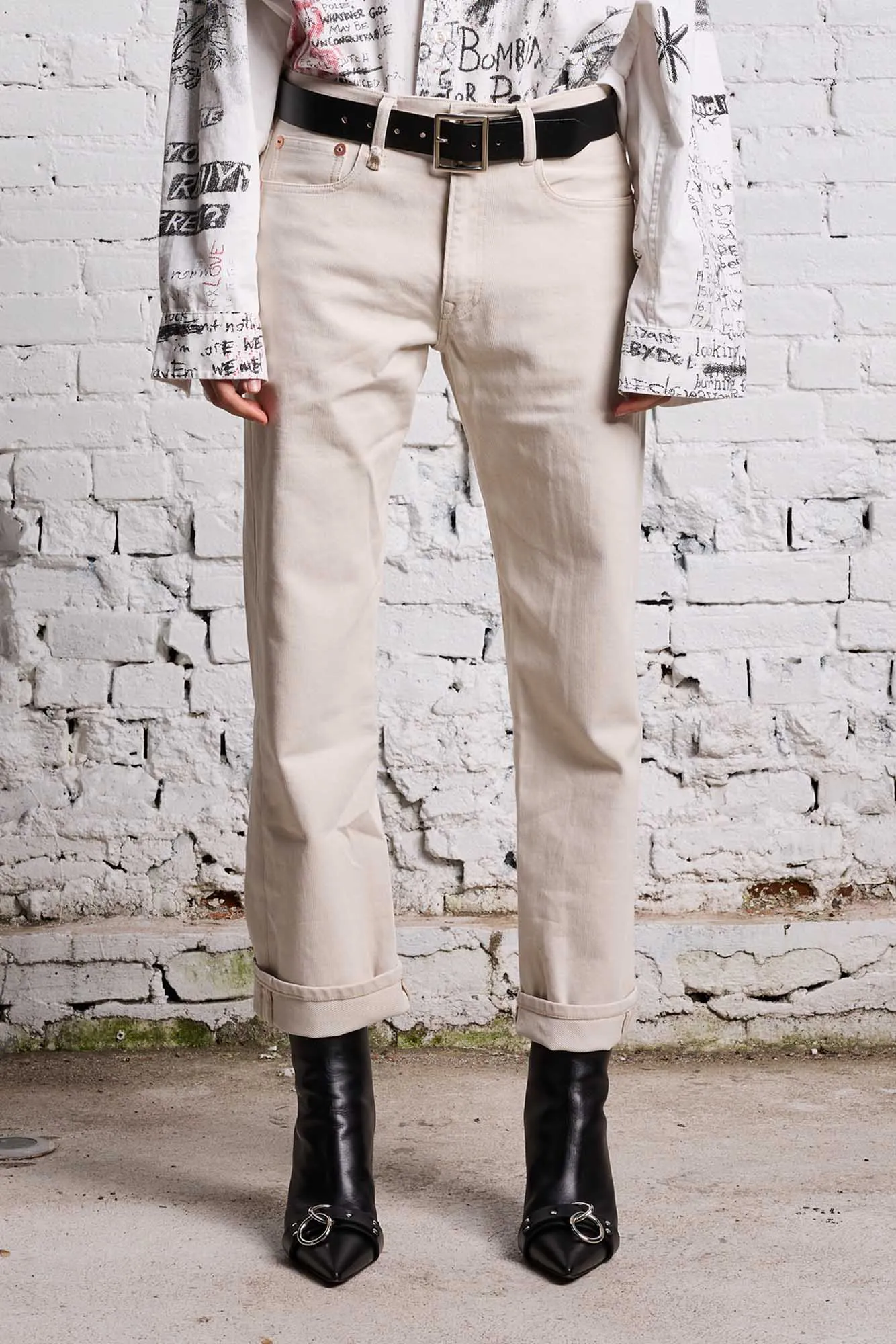 BOYFRIEND JEAN - ECRU BEDFORD CORD sold by R13 product image thumbnail 2