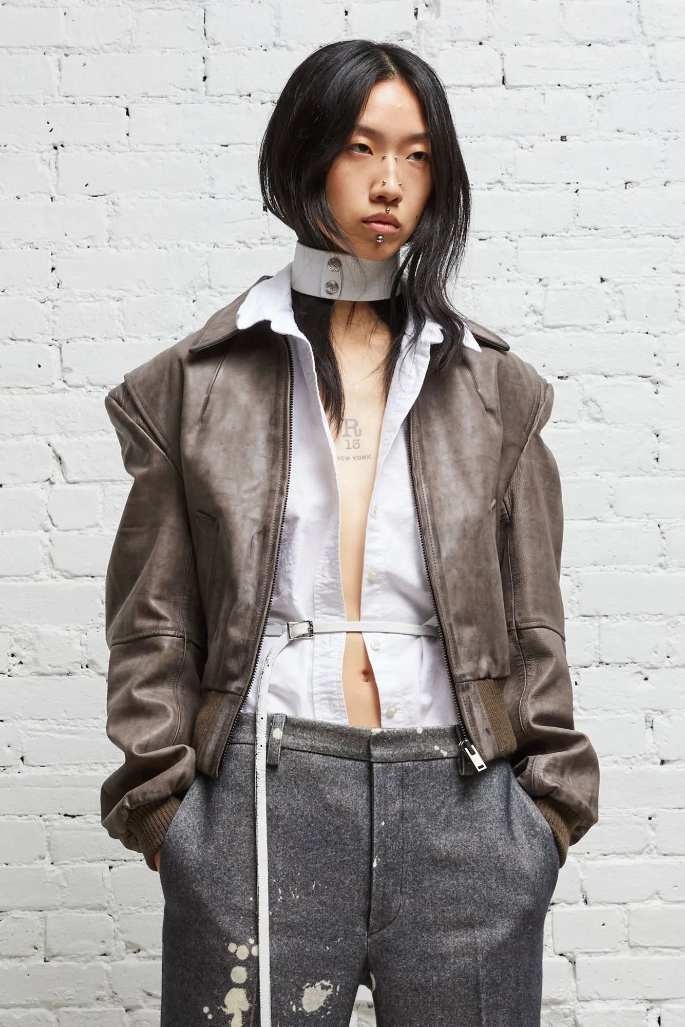 AMERICANA ZIP JACKET - DISTRESSED GREY sold by R13