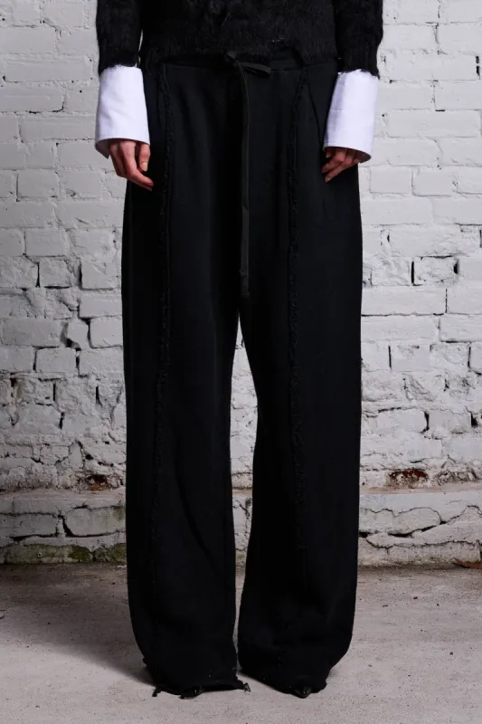 INVERTED WIDE LEG SWEATPANT - BLACK sold by R13