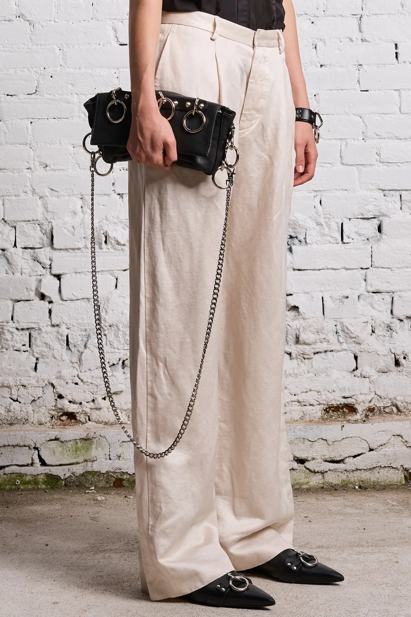 DAMON LINEN TROUSER - OYSTER sold by R13 product image thumbnail 4