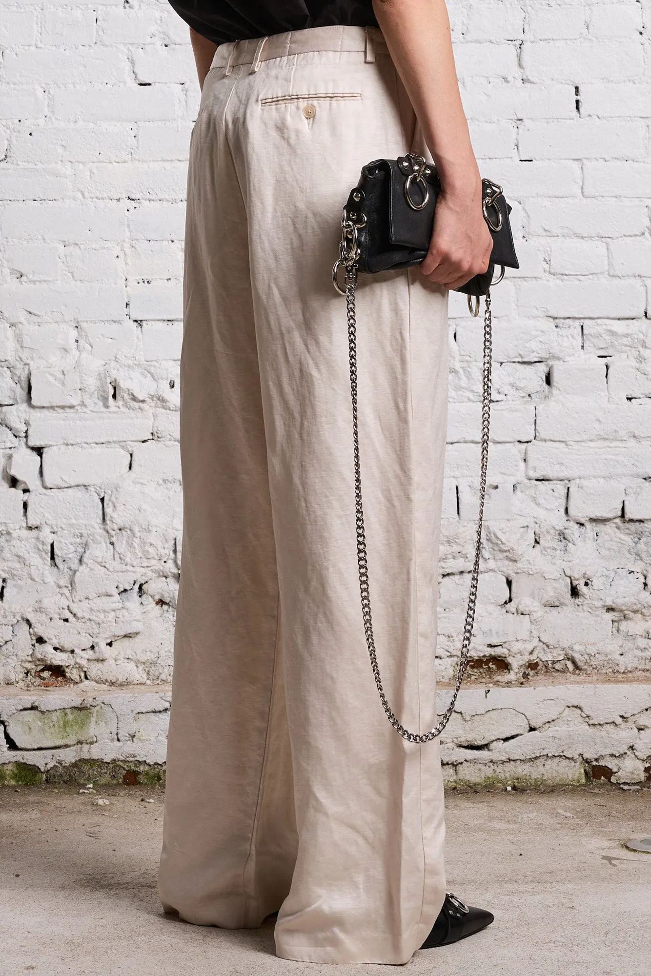 DAMON LINEN TROUSER - OYSTER sold by R13 product image thumbnail 5