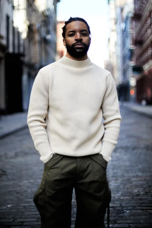 SAILOR MOCK NECK SWEATER - ECRU sold by R13