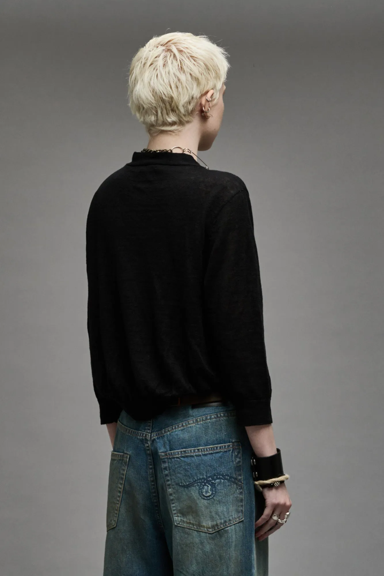 BALLOON CARDIGAN - BLACK sold by R13 product image thumbnail 5