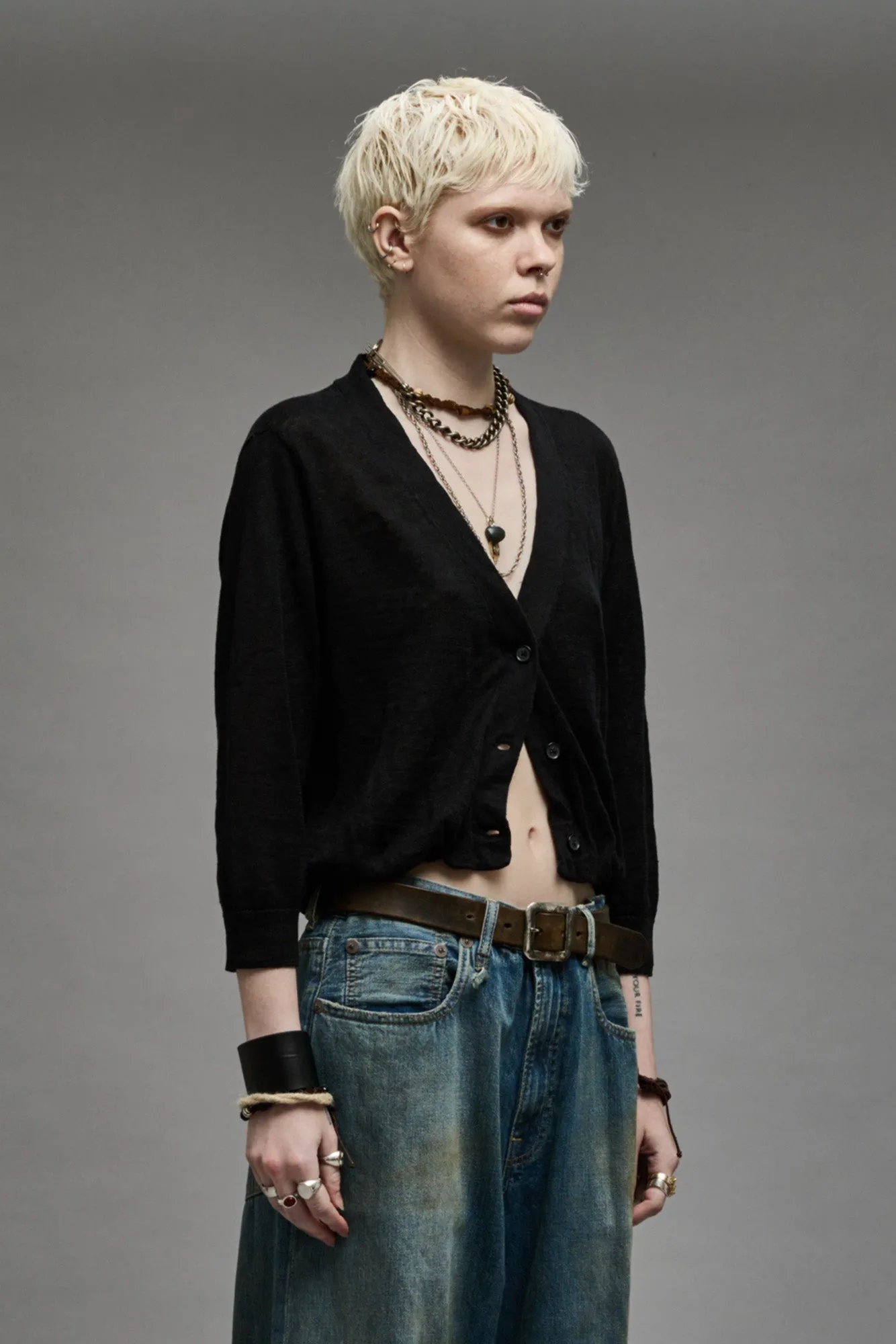 BALLOON CARDIGAN - BLACK sold by R13 product image thumbnail 4