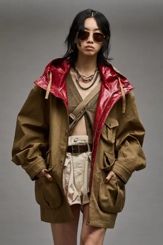MULTIPOCKET PARKA - KHAKI sold by R13
