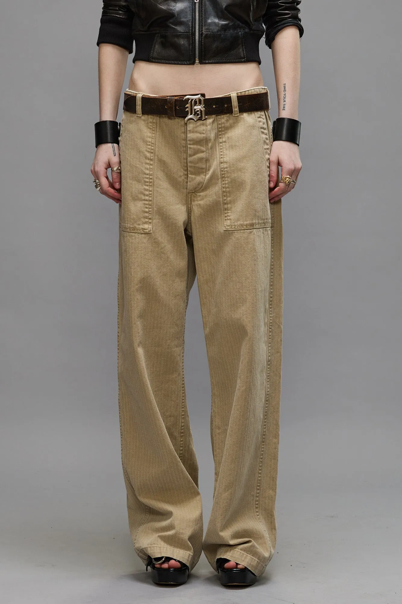 WIDE LEG UTILITY PANT - BEIGE sold by R13 product image thumbnail 3