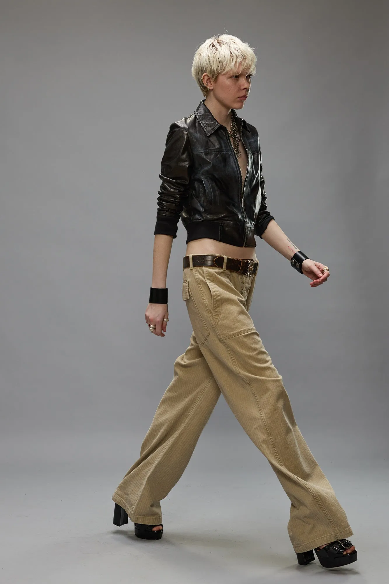 WIDE LEG UTILITY PANT - BEIGE sold by R13 product image thumbnail 2