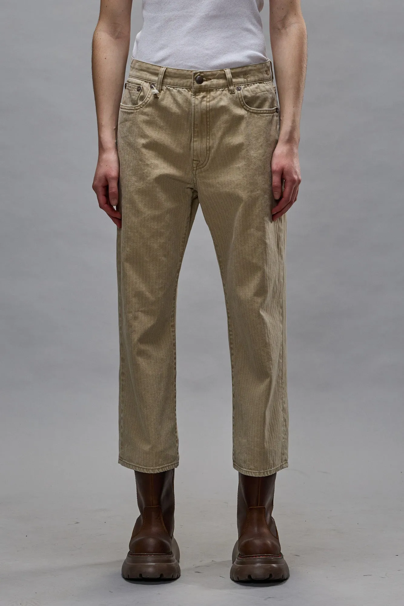 X-BOYFRIEND JEAN - KHAKI HERRINGBONE TWILL sold by R13 product image thumbnail 3