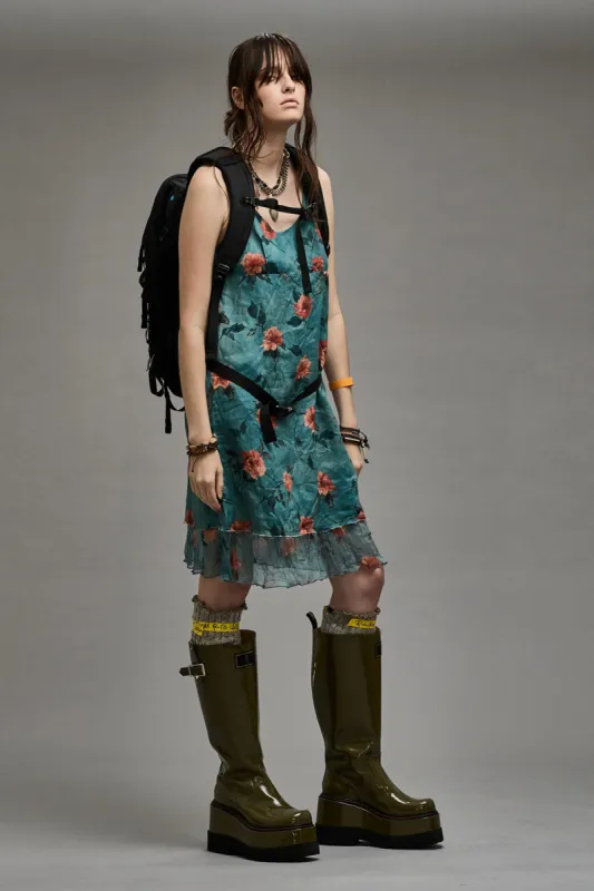 LAYERED FLOUNCE TANK SLIP - BLUE FLORAL sold by R13