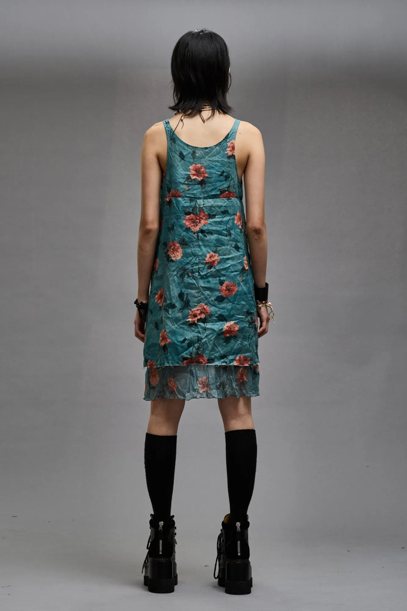 LAYERED FLOUNCE TANK SLIP - BLUE FLORAL sold by R13 product image thumbnail 5