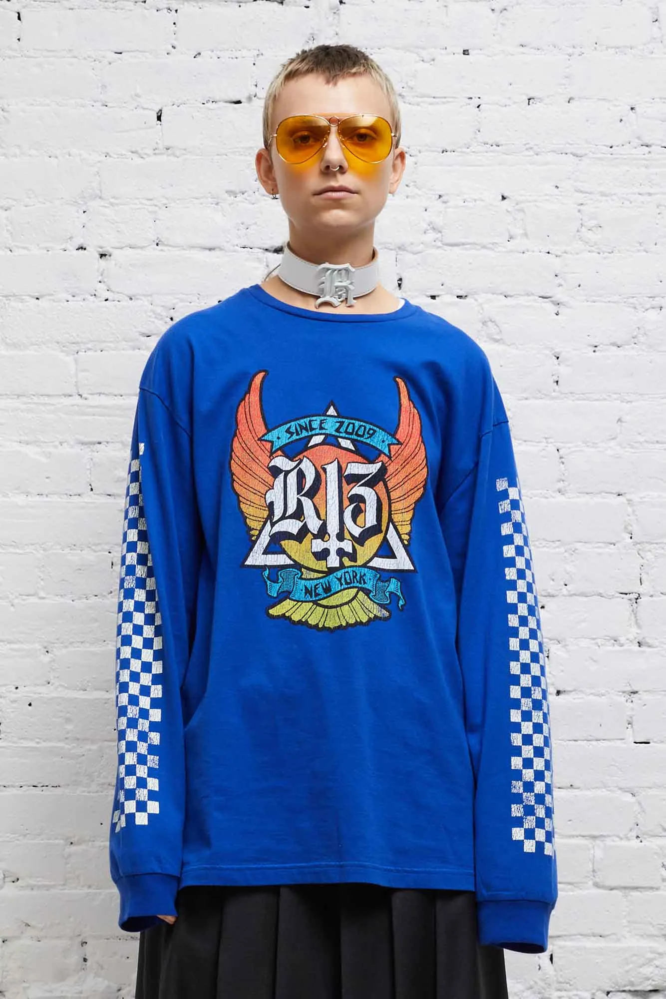 SKATE LONG SLEEVE T - BLUE sold by R13 product image thumbnail 2