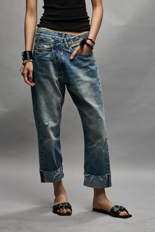【R13】クロスオーバーショート - ターナーブルー r13-cross-over-jean-in-turner-