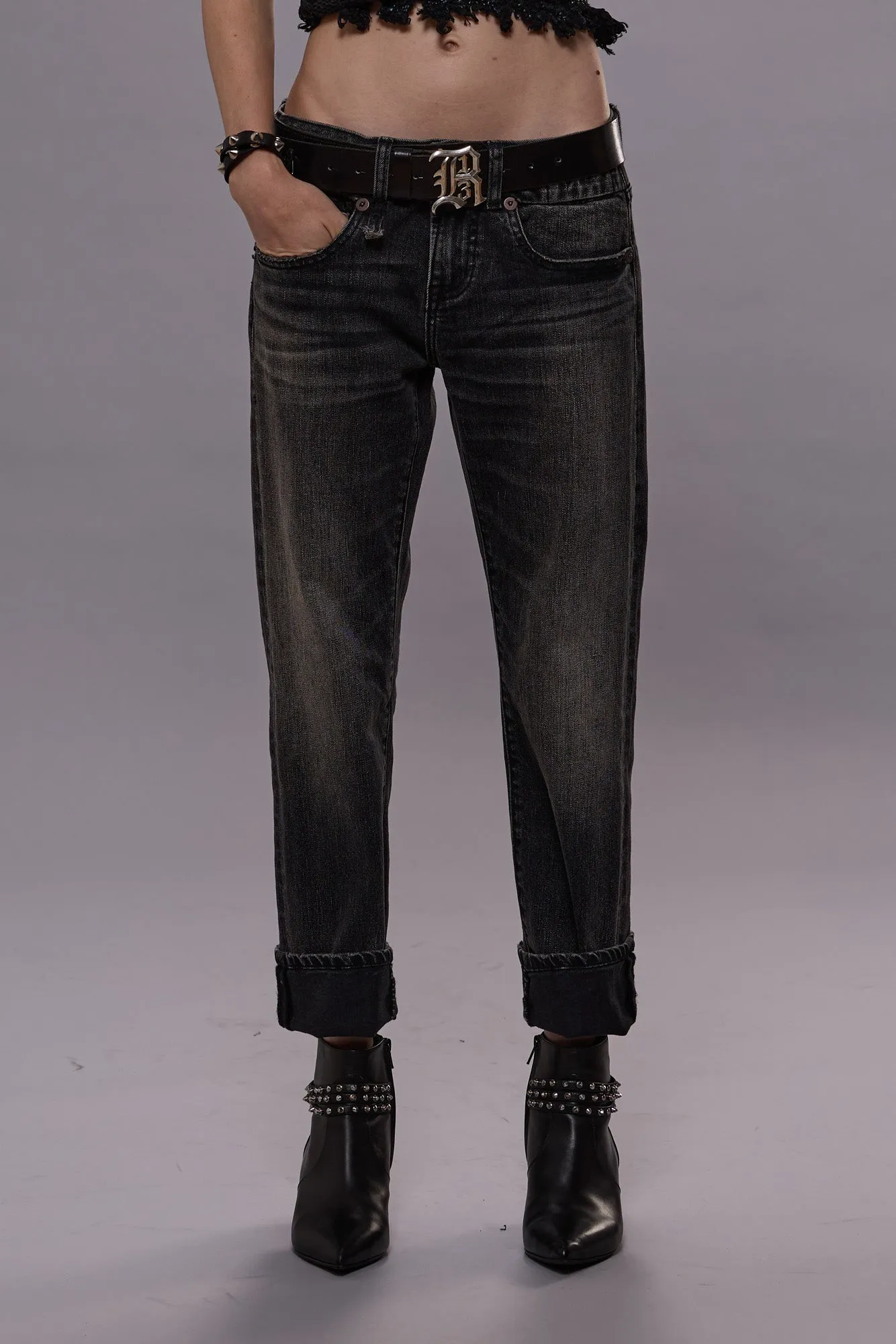 BOY STRAIGHT - KENNET BLACK STRETCH sold by R13 product image thumbnail 2