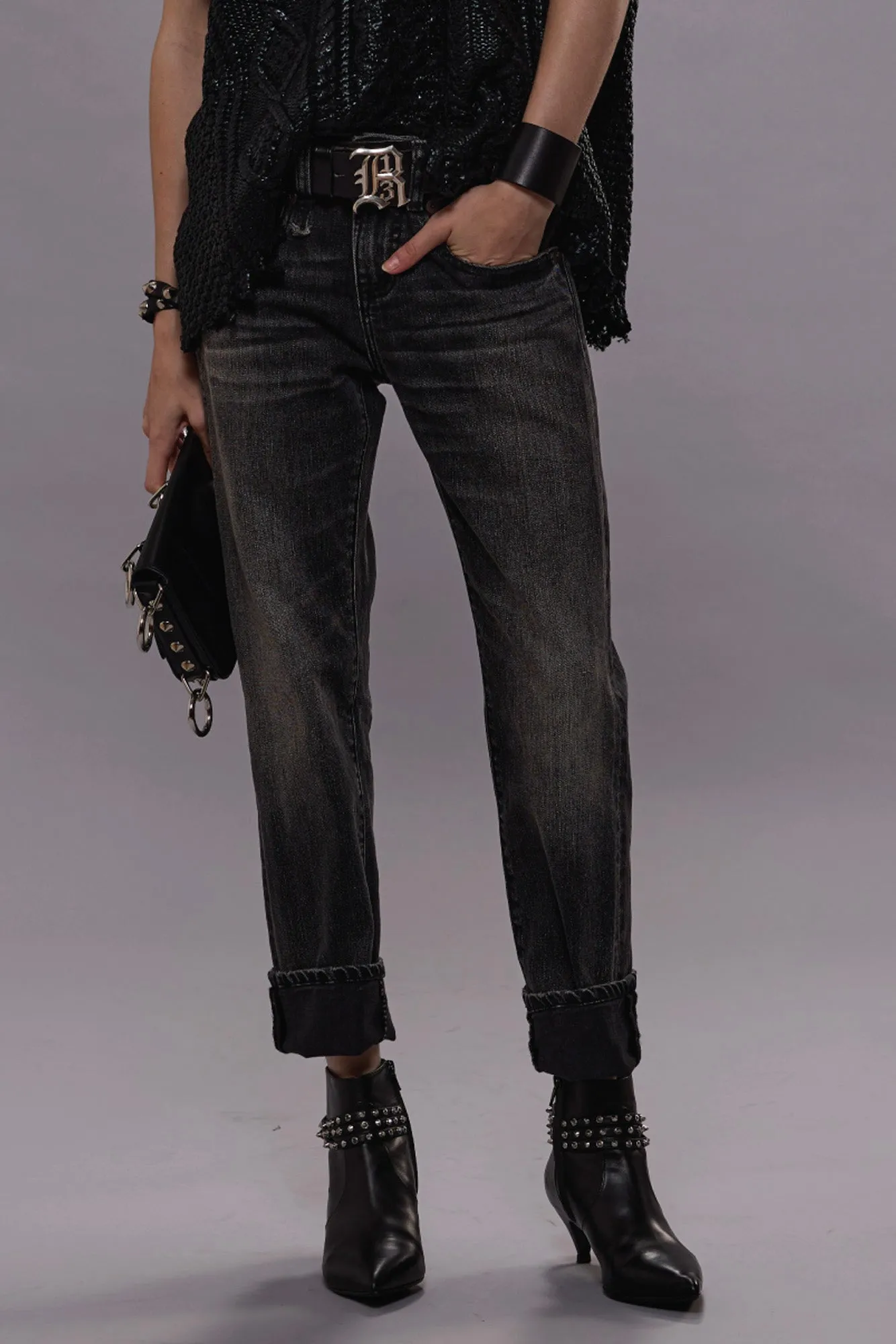 BOY STRAIGHT - KENNET BLACK STRETCH sold by R13